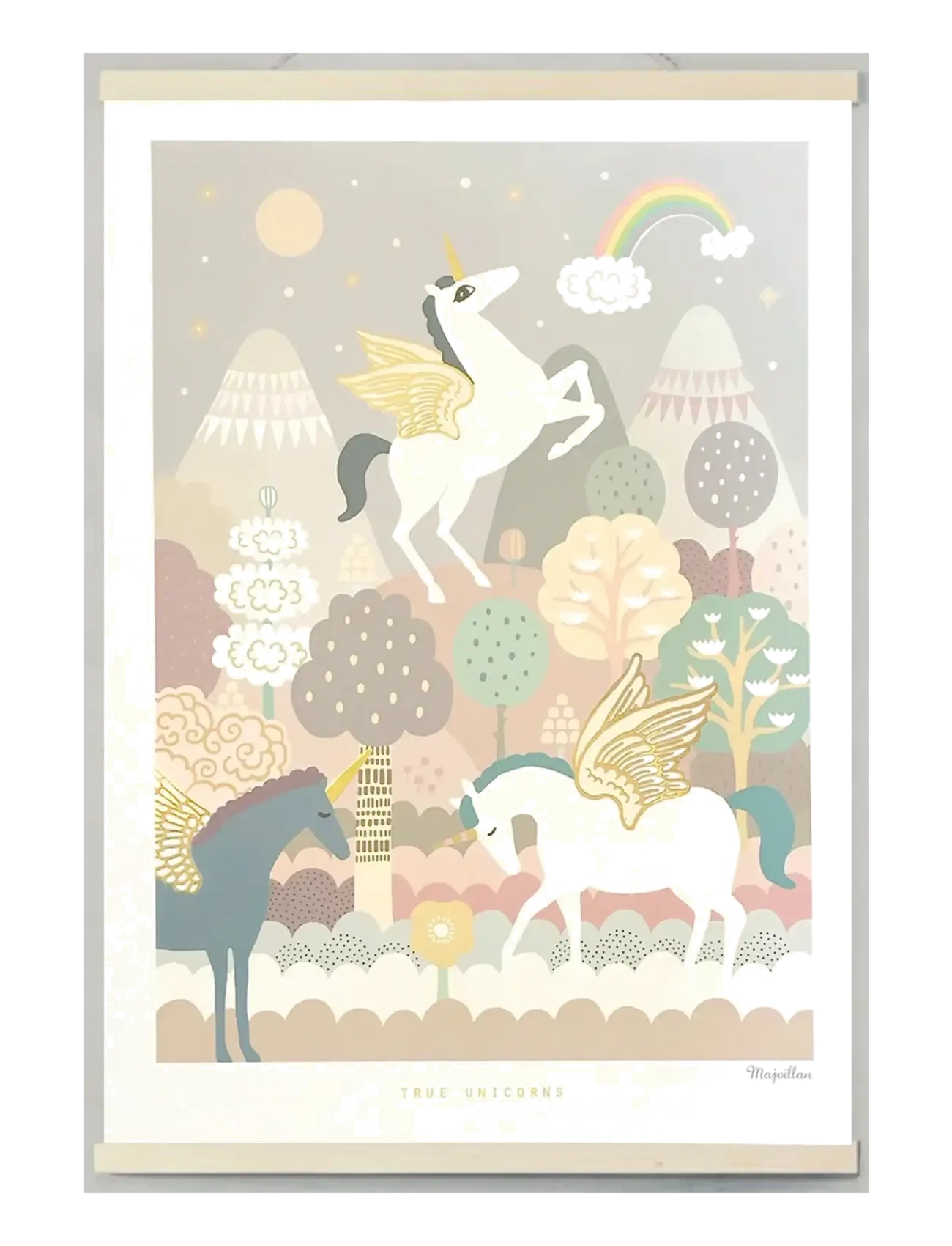Majvillan Poster True Unicorns, 50X70, Posters & Frames, Mehrfarbig/gemustert - Posters, Kinder