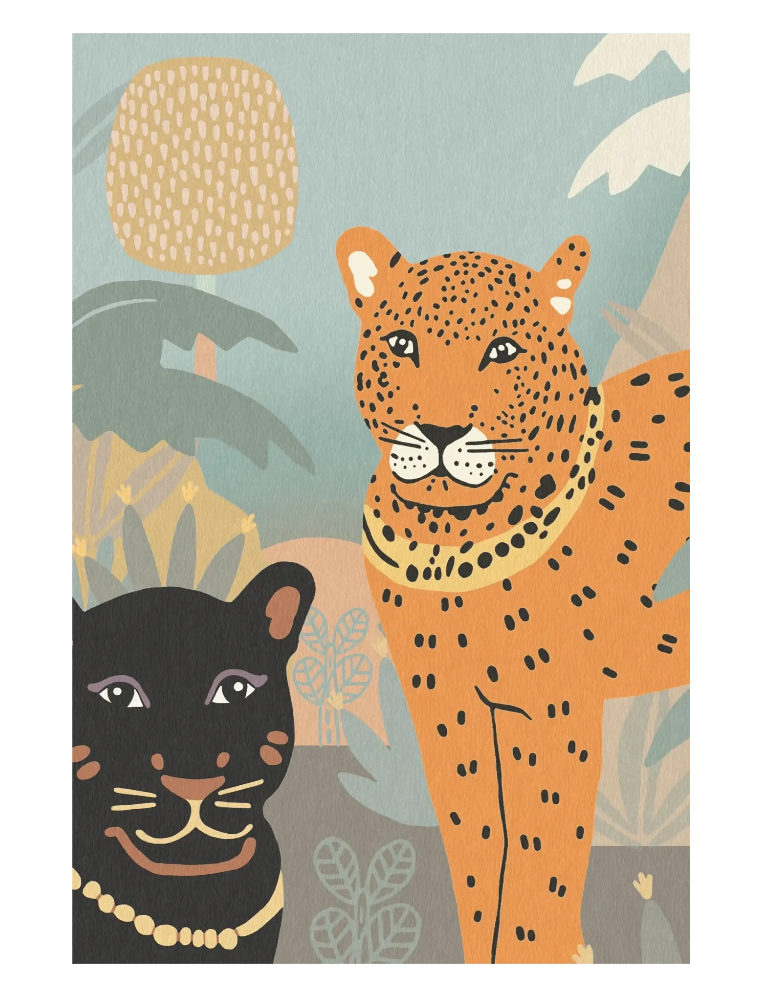 Majvillan Poster Black Panther, Dyr, Blå, Str: 40X50CM