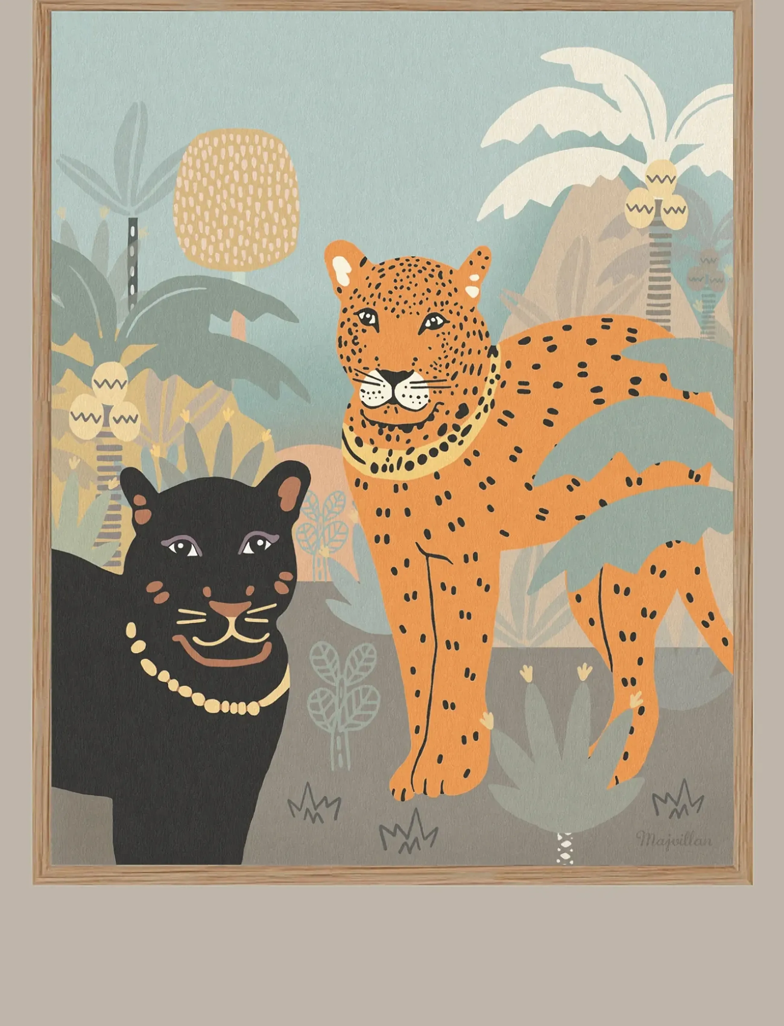 Majvillan Poster Black Panther, 40X50 cm, Blue, Plakater > Dyr, Unisex
