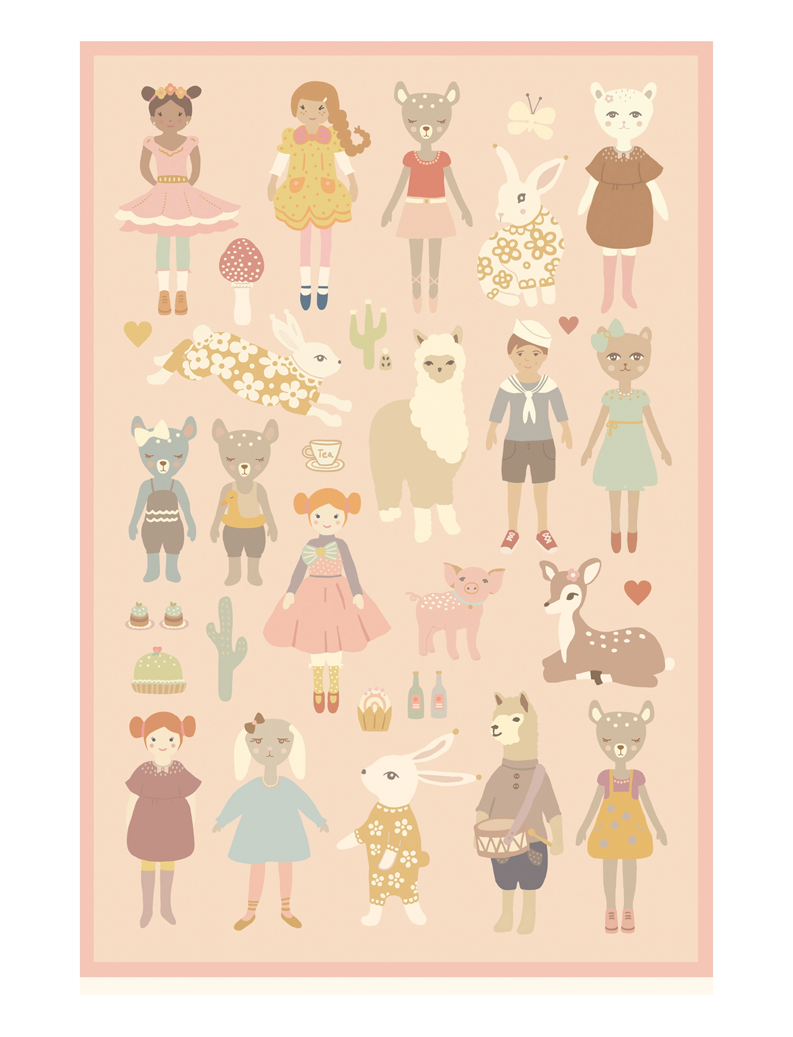 Majvillan Wallstickers, A4, Wall Stickers, Mehrfarbig/gemustert - Animals, Kinder