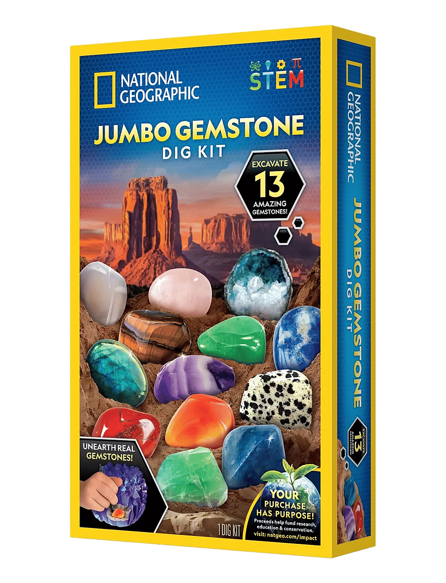 National Geographic - National Geographic Jumbo Gemstone Dig Kit - experiment & vetenskap - multi - 0