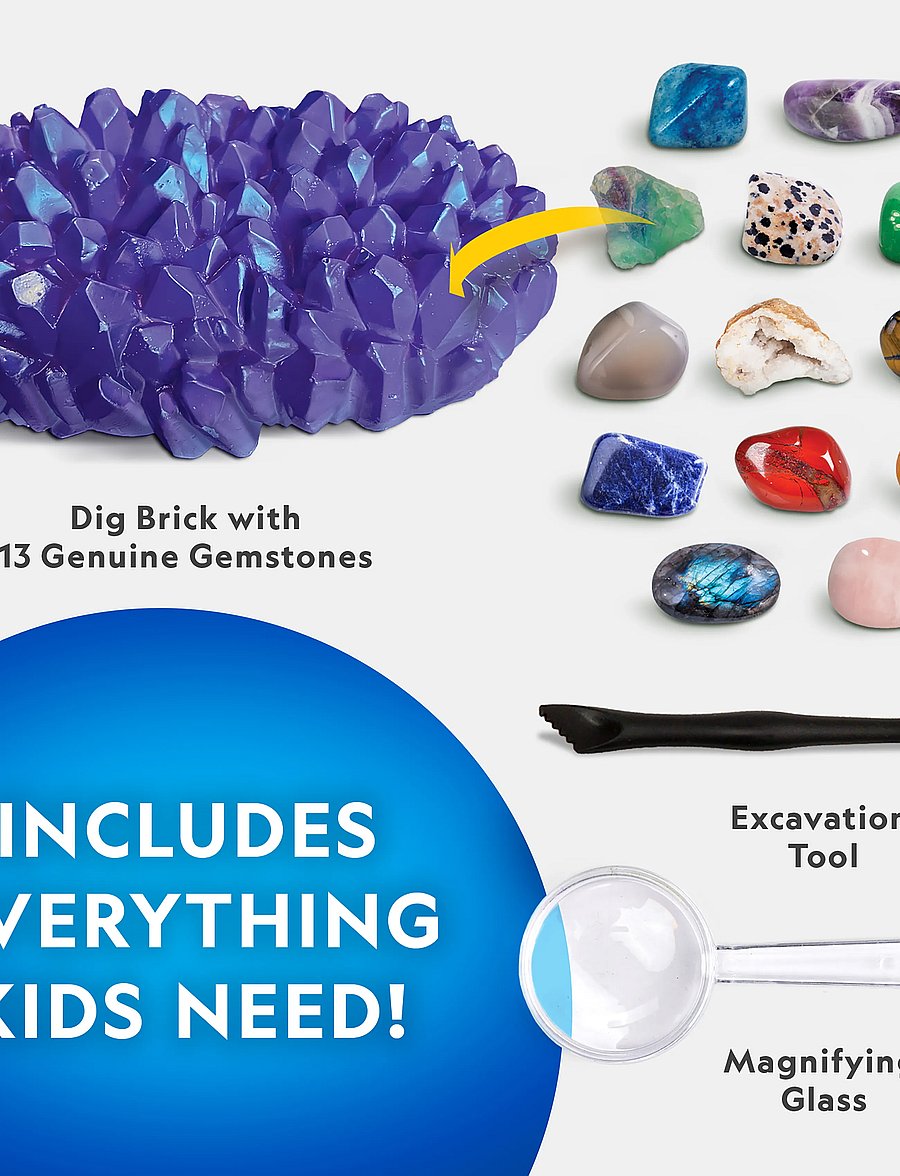 National Geographic - National Geographic Jumbo Gemstone Dig Kit - experiment & vetenskap - multi - 3