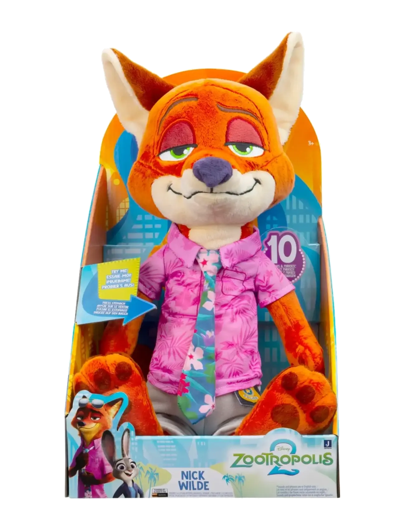 MAKI Zootropolis Feature Plush 35 CM - Nick Wilde - Interaktiva djur & Robotar - MUTI / orange