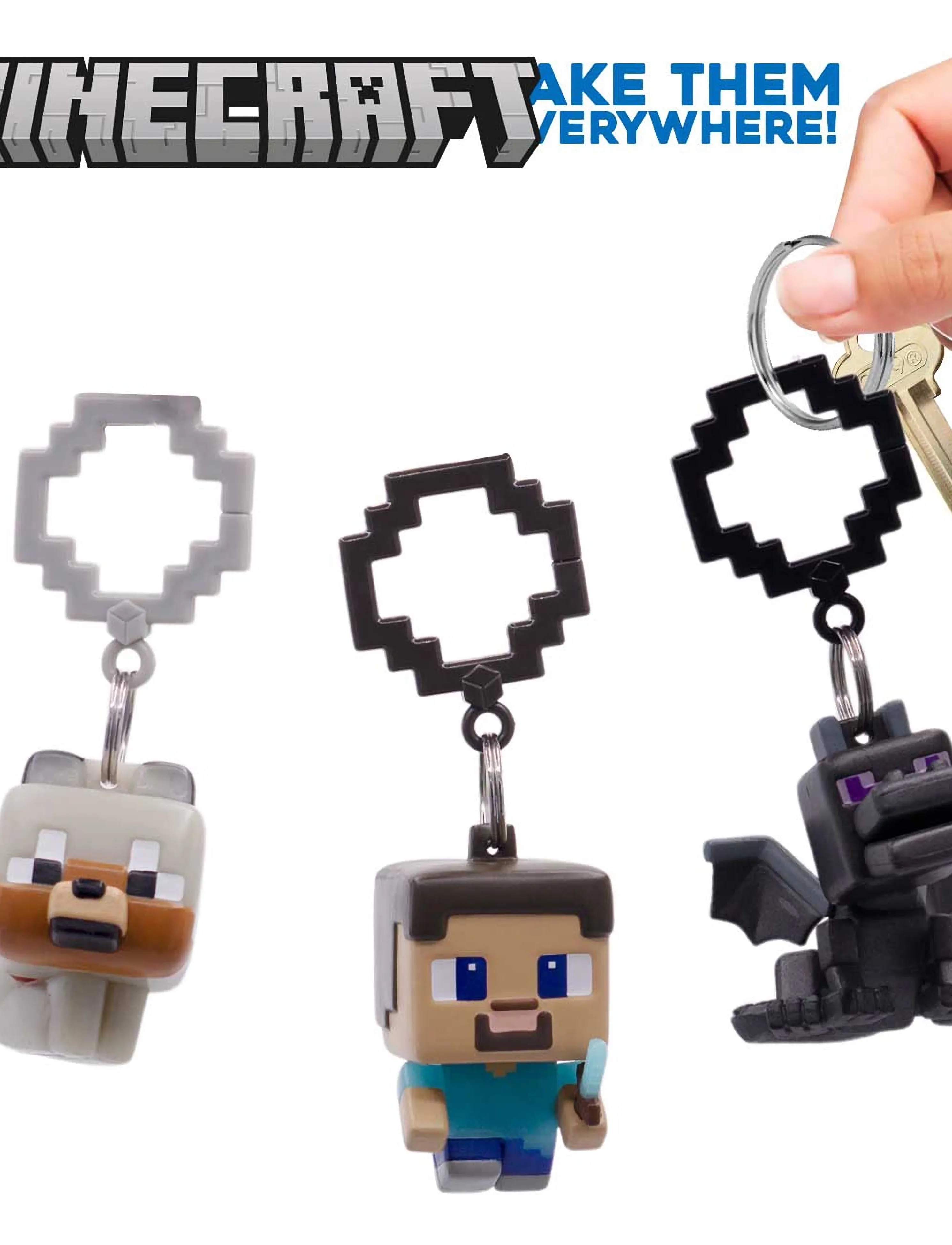 MAKI Minecraft Clip On Hngr 8cm Asst., One Size, Multi/patterned, Tilbehør > Nøgleringe, Børn