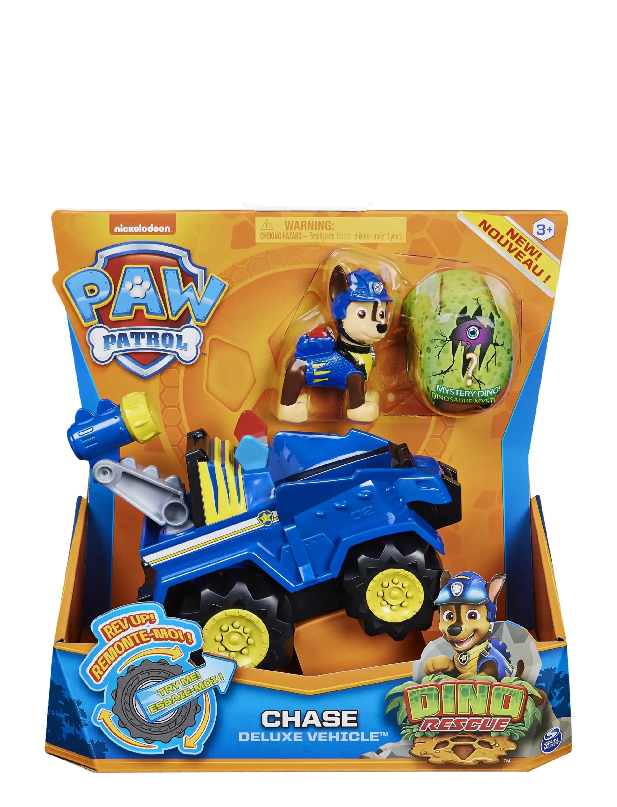 Paw Patrol Paw Patrol Dino Deluxe Vehicles Chase, One Size, Blue, Legesæt Og Actionfigurer > Film- Og Eventyrfigurer, Børn