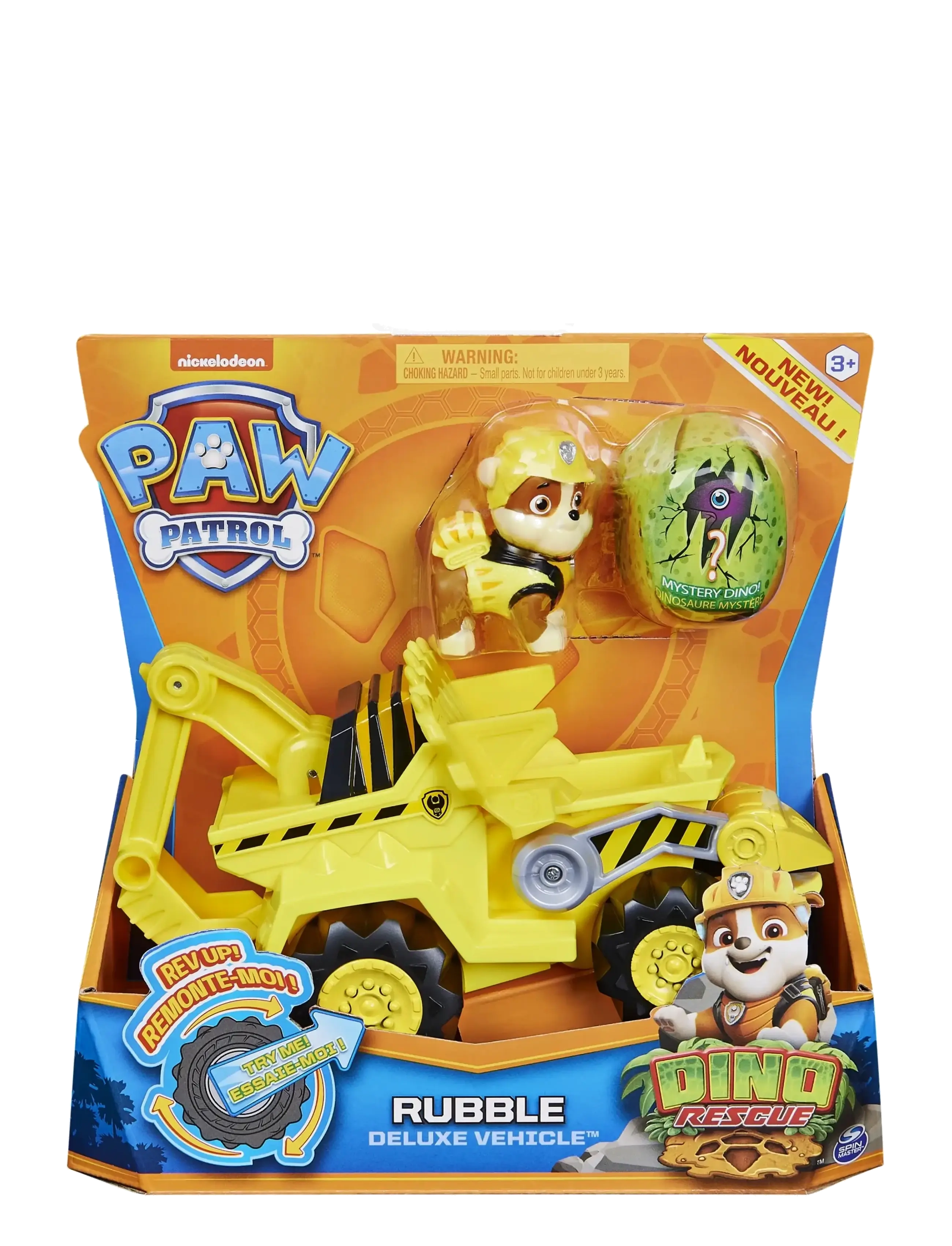 Paw Patrol Paw Patrol Dino Deluxe Vehicles Rubble, One Size, Yellow, Legetøjskøretøjer > Byggebiler, Børn