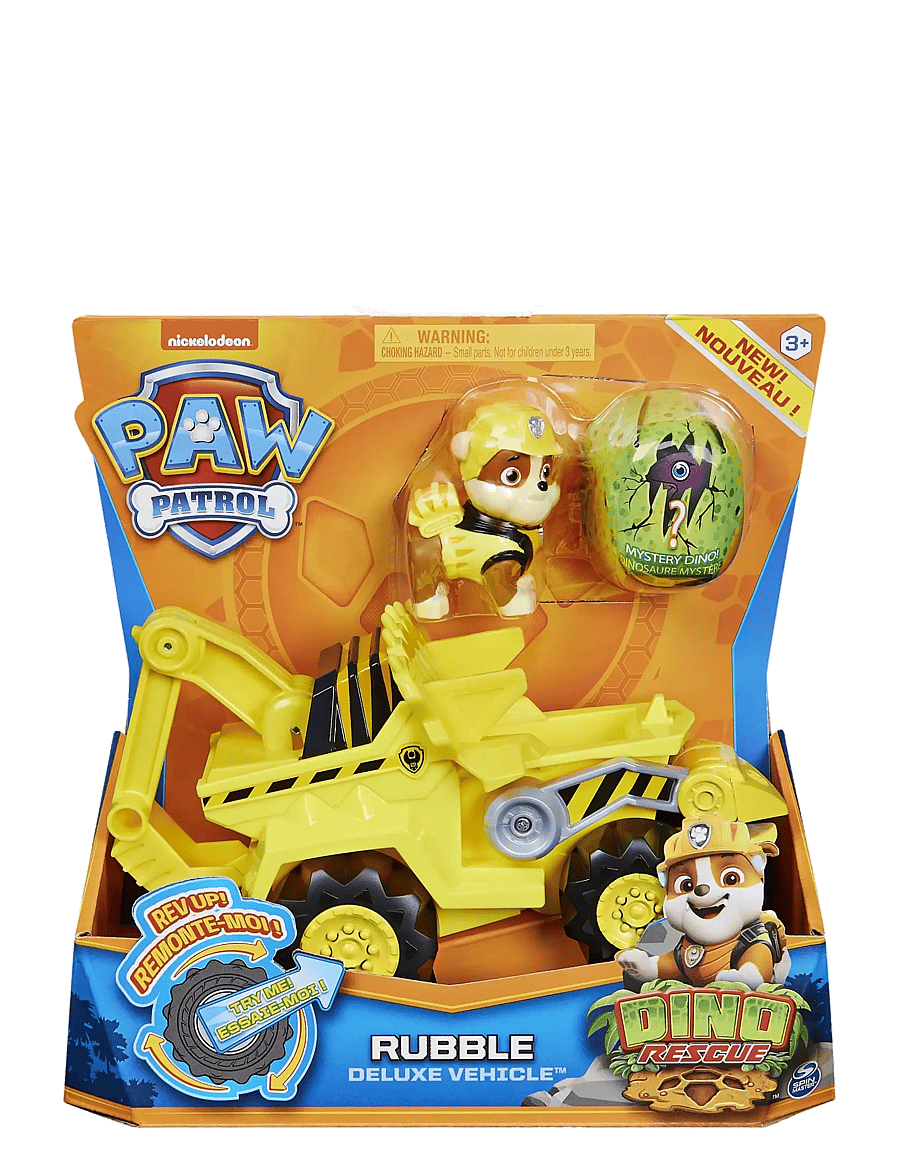 Paw Patrol - Paw Patrol Dino Deluxe Vehicles Rubble - byggekøretøjer - muti - 0
