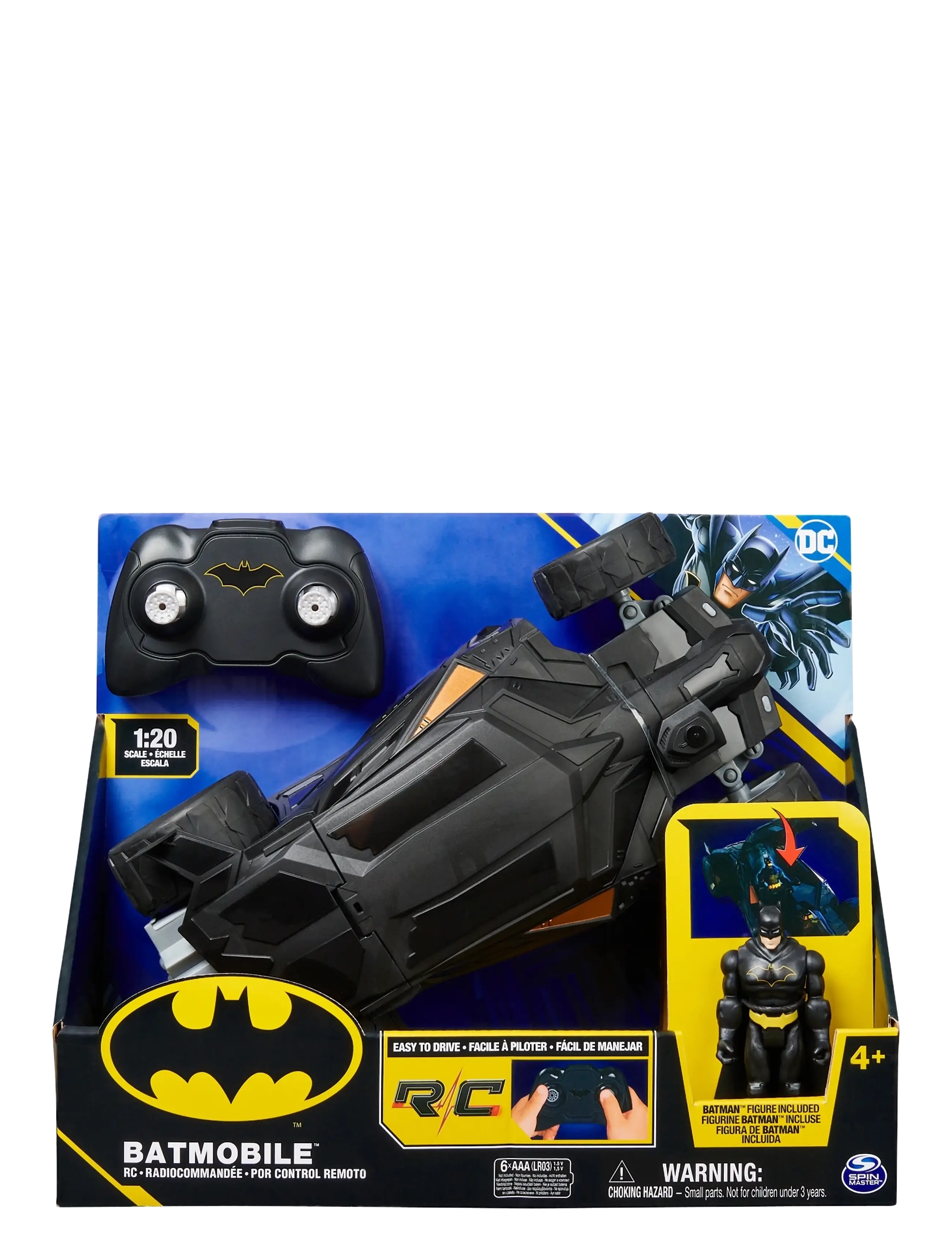 Batman Batmobile Rc 1:20, Børn, Remote Controlled Legetøj, Sort, Str: ONE SIZE