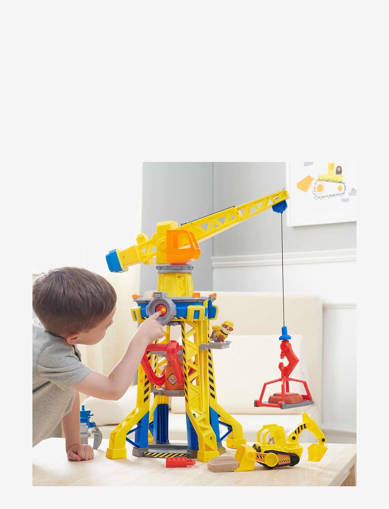 Paw Patrol - Rubble & Crew Bark Yard Crane Tower Playset - byggekøretøjer - multi - 4