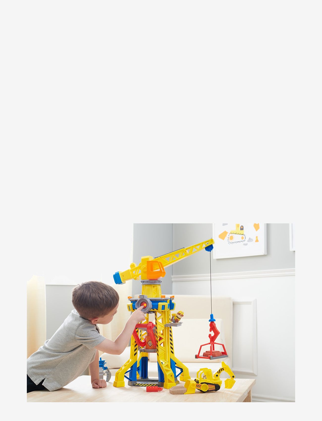 Paw Patrol - Rubble & Crew Bark Yard Crane Tower Playset - byggekøretøjer - multi - 5