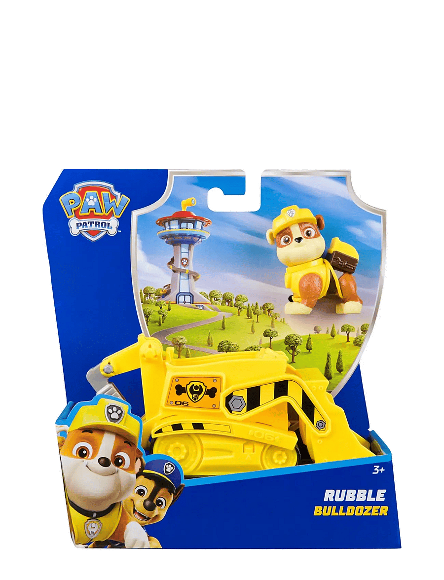 Paw Patrol - Paw Patrol Basic Vehicle 2.0 - Rubble - kvikmynda- og ævintýrapersónur - muti - 0
