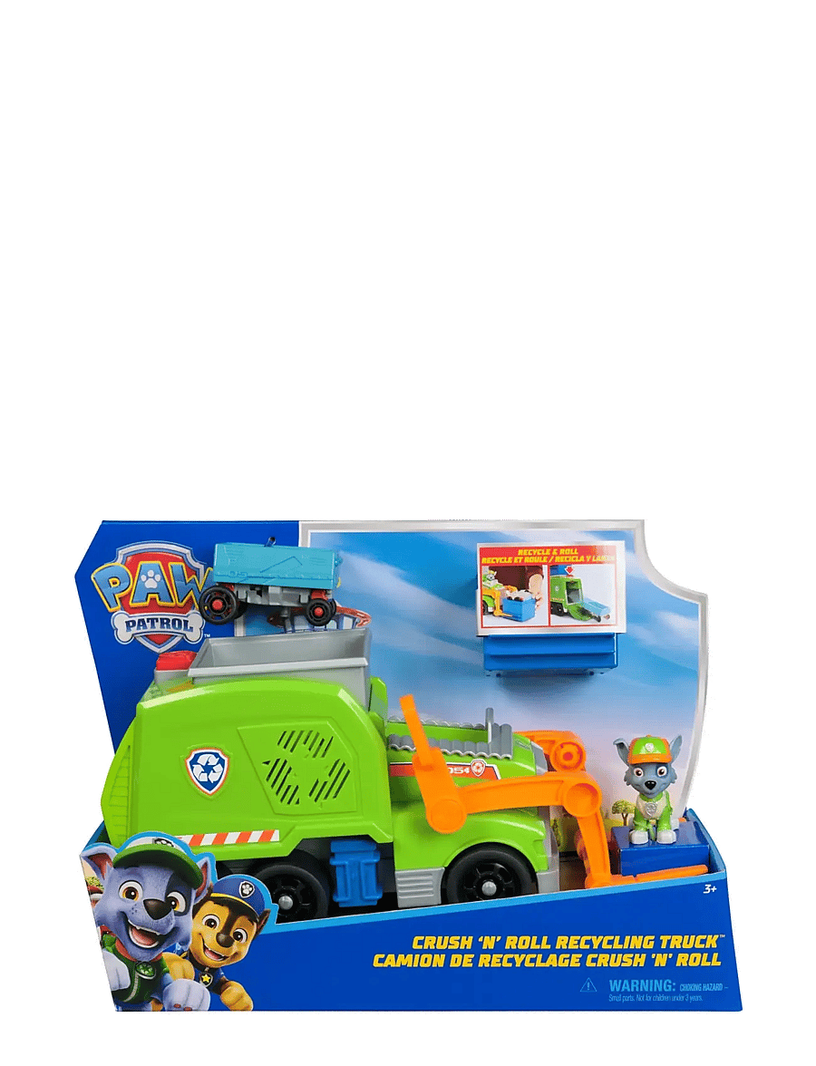 Paw Patrol - Paw Patrol Rocky Crush N' Roll Recycling Truck - kvikmynda- og ævintýrapersónur - muti - 0