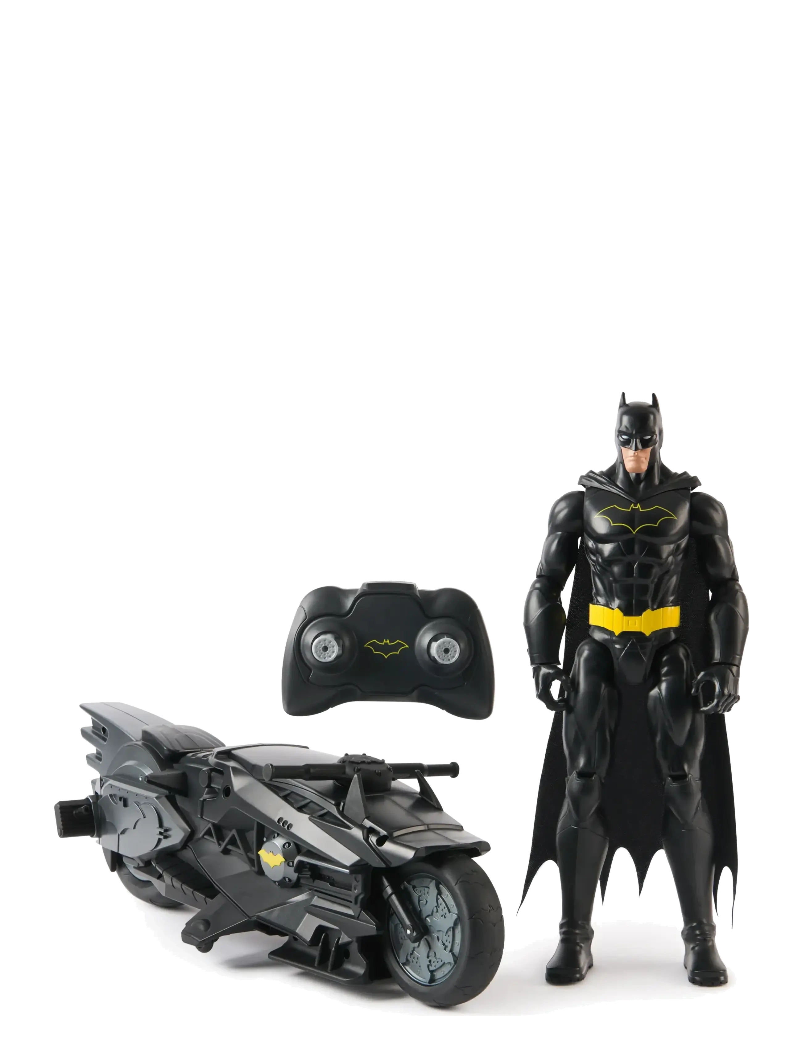 Batman Batman Stealth Batcycle Rc W. 30 cm Batman, One Size, Black, Legetøjsbiler Og -Køretøjer > Legetøjskøretøjer, Børn