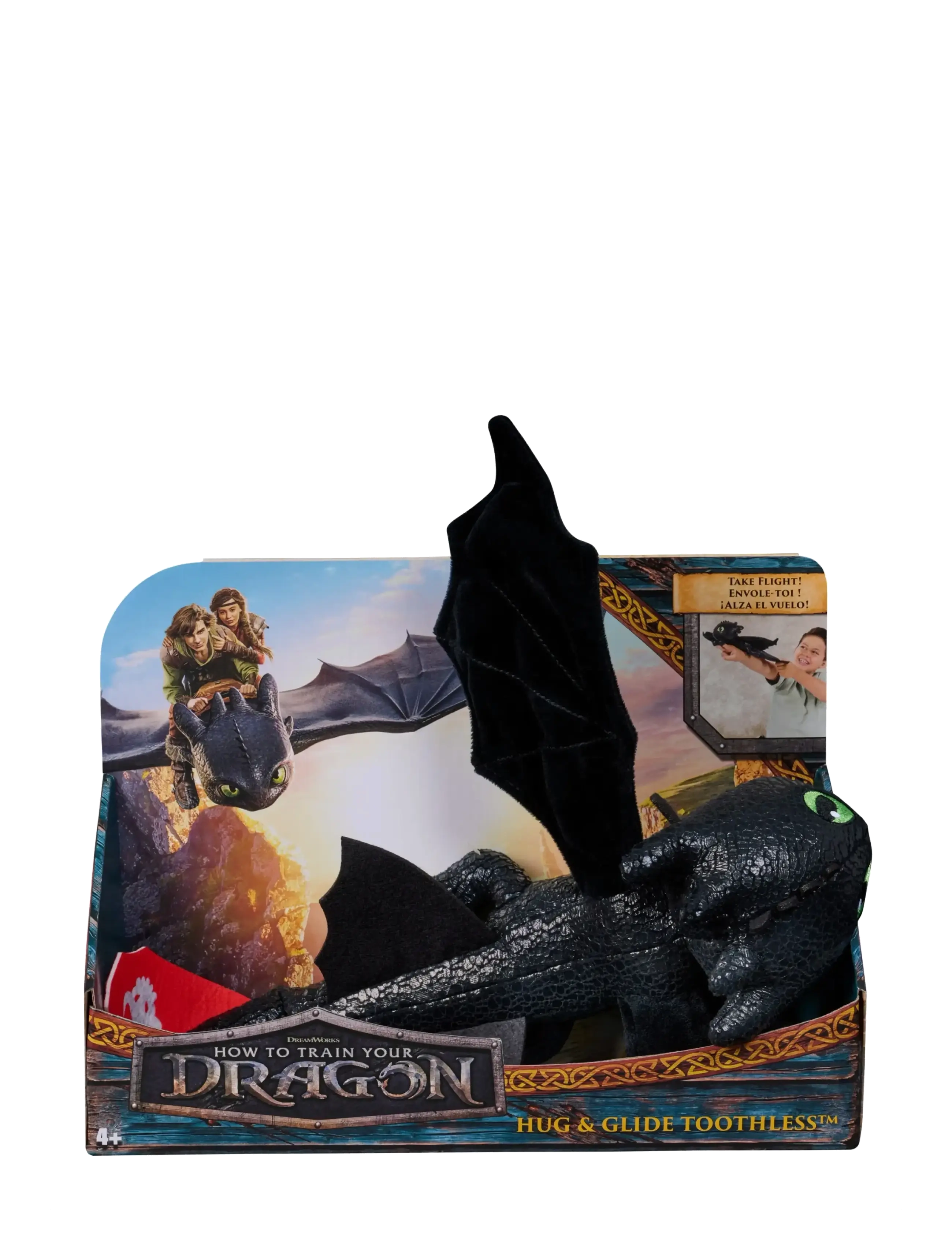 Dragon s Movie Gliding Hug Toothless Plush 30 Cm, Børn, Stuffed Dyr, Sort, Str: ONE SIZE
