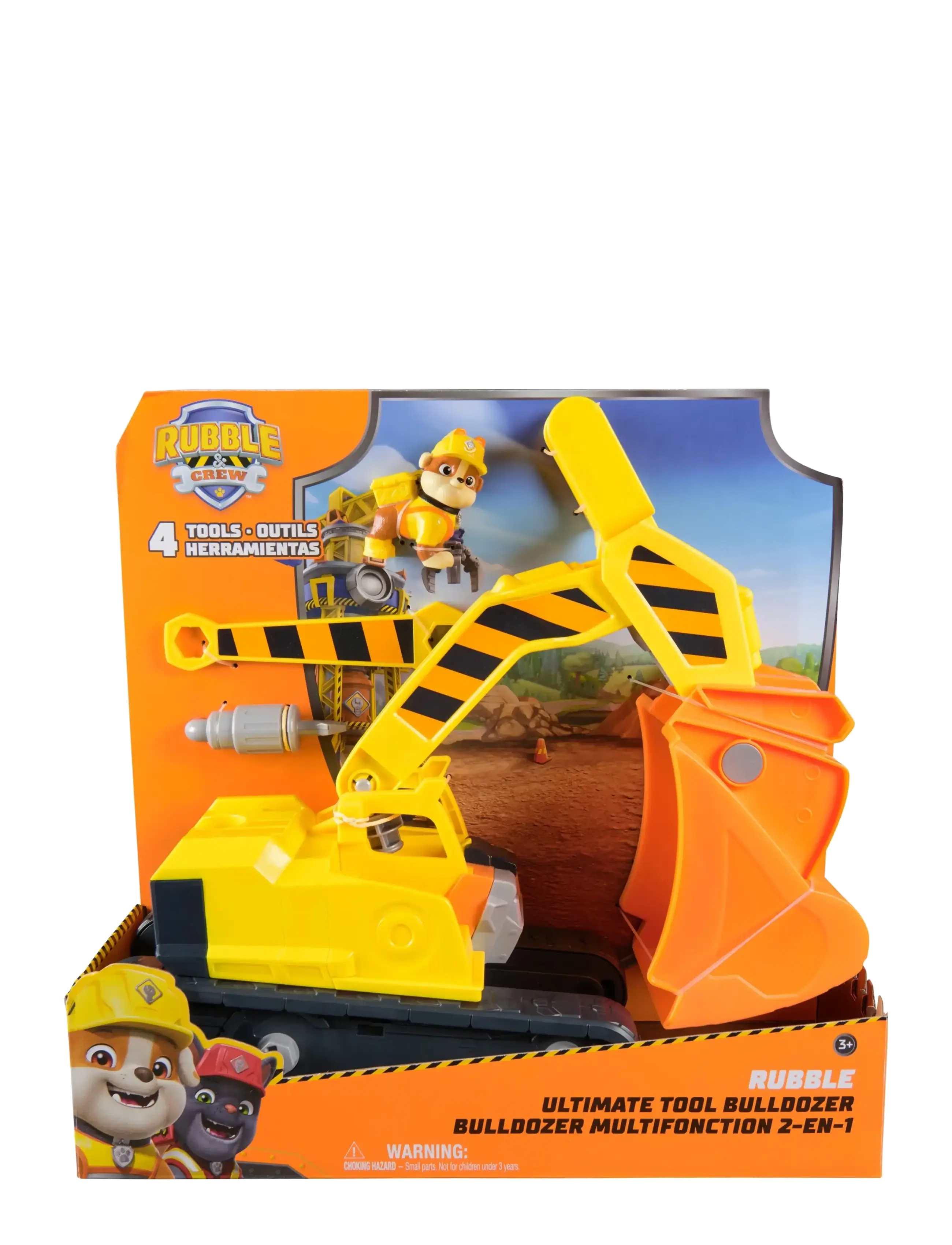 Paw Patrol Rubble & Crew Big Build Tool Vehicle - Rubble - Legetøj - MUTI / yellow