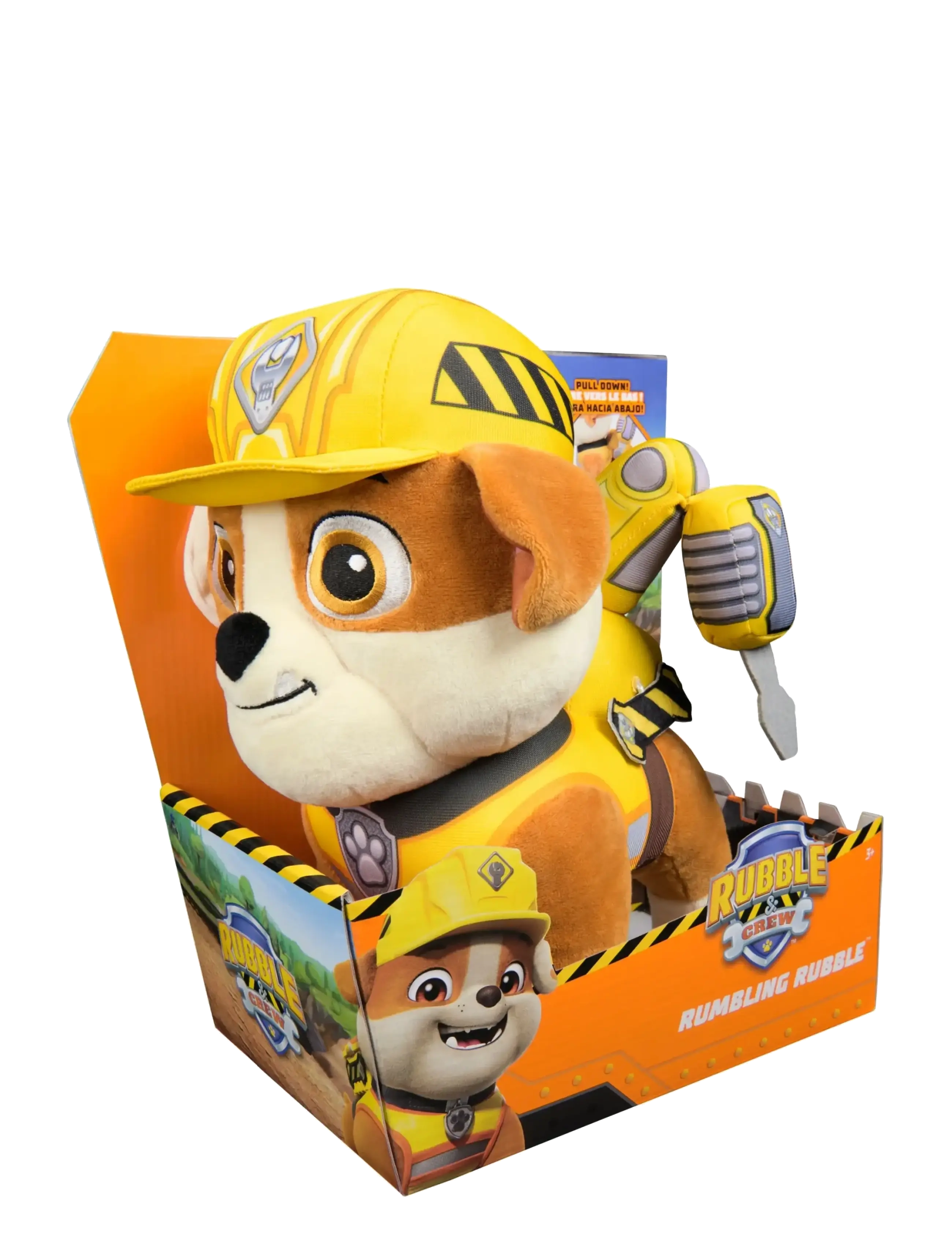 Paw Patrol Rubble & Crew Rubble Feature Plush 30 cm, One Size, Yellow, Soft Legetøj > Stuffed Animals, Børn