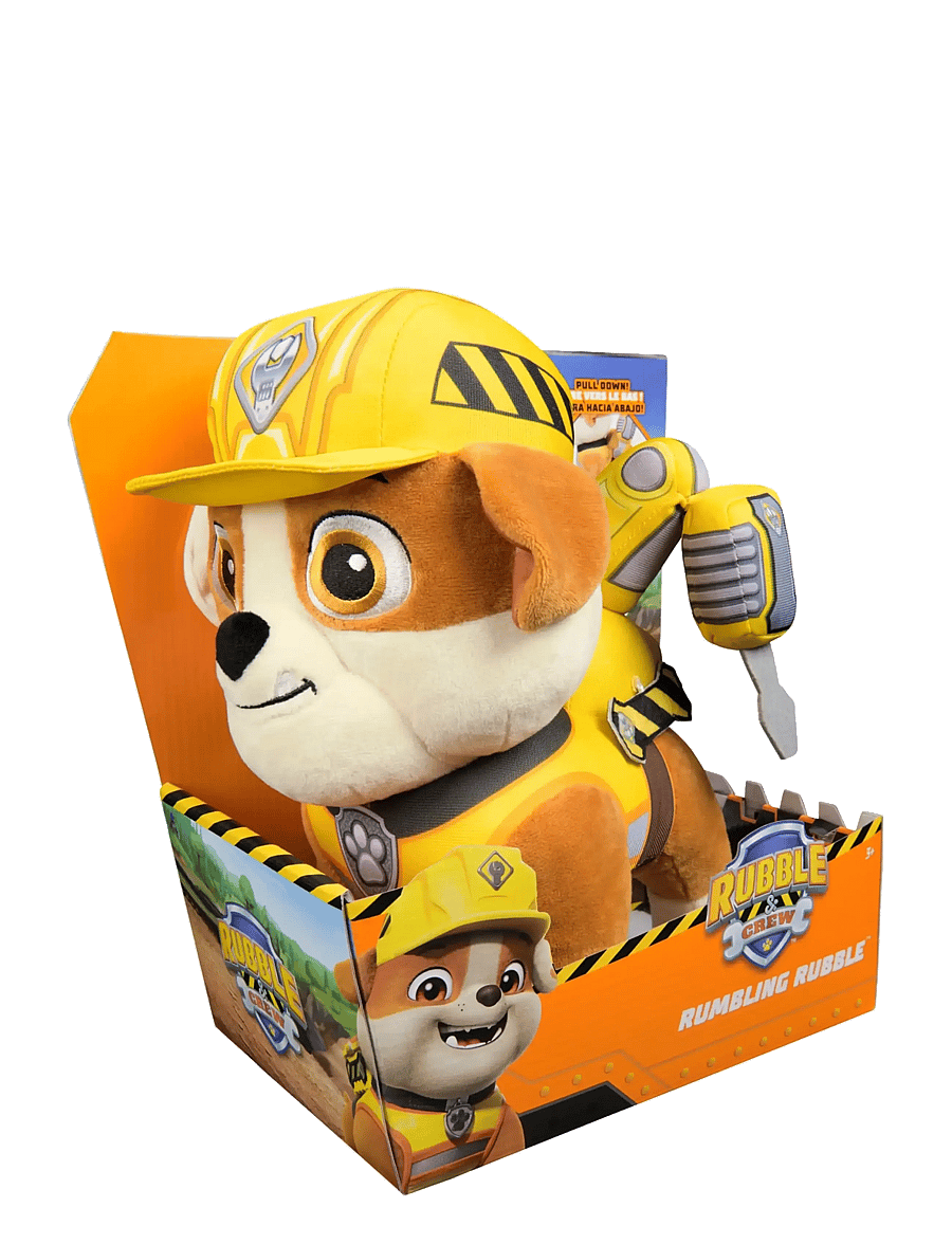 Paw Patrol - Rubble & Crew Rubble Feature Plush 30 cm - tuskudýr - muti - 0