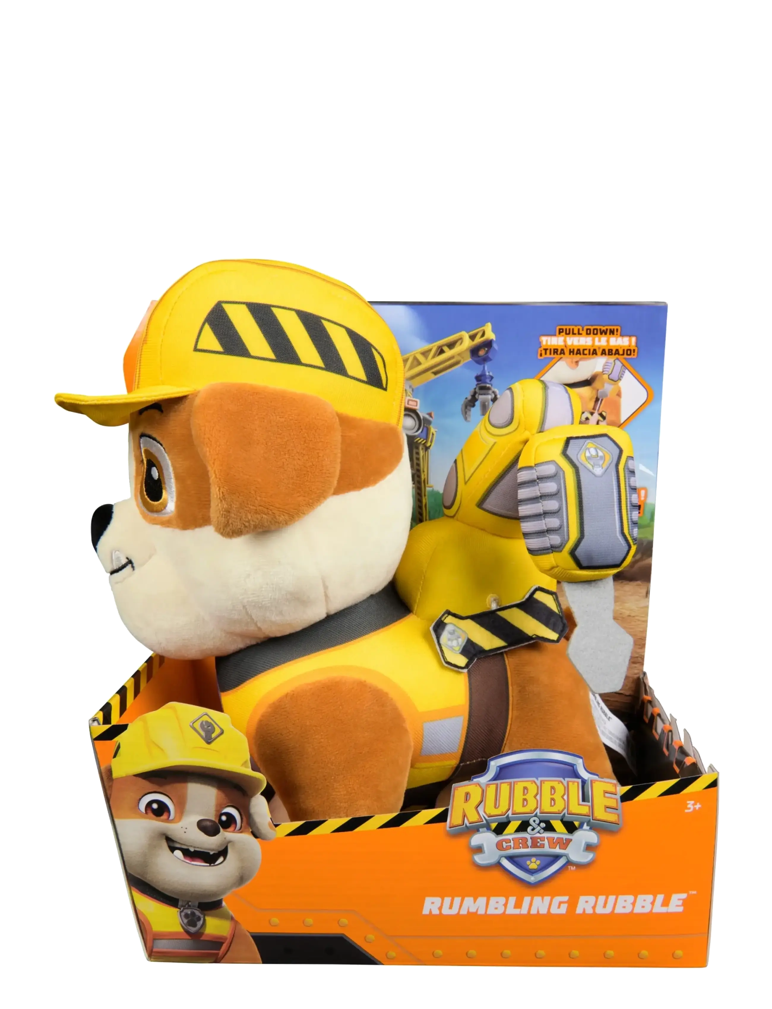 Paw Patrol - Rubble & Crew Rubble Feature Plush 30 cm - kosedyr - muti - 1