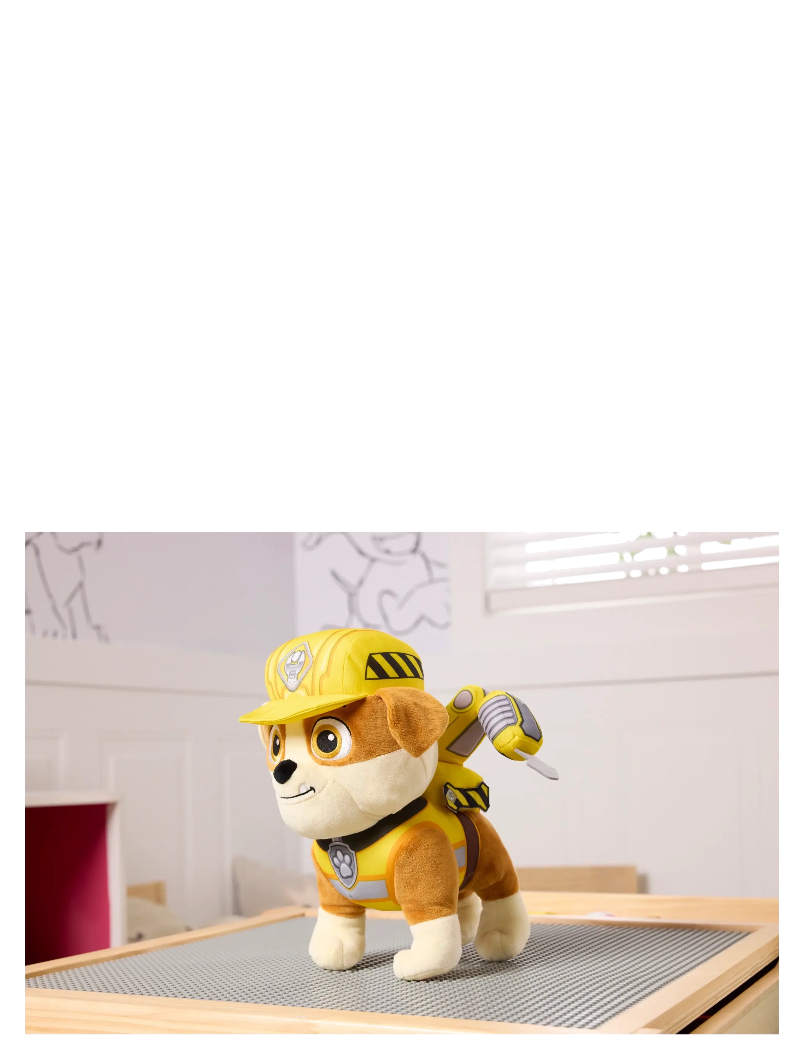 Paw Patrol - Rubble & Crew Rubble Feature Plush 30 cm - kosedyr - muti - 3