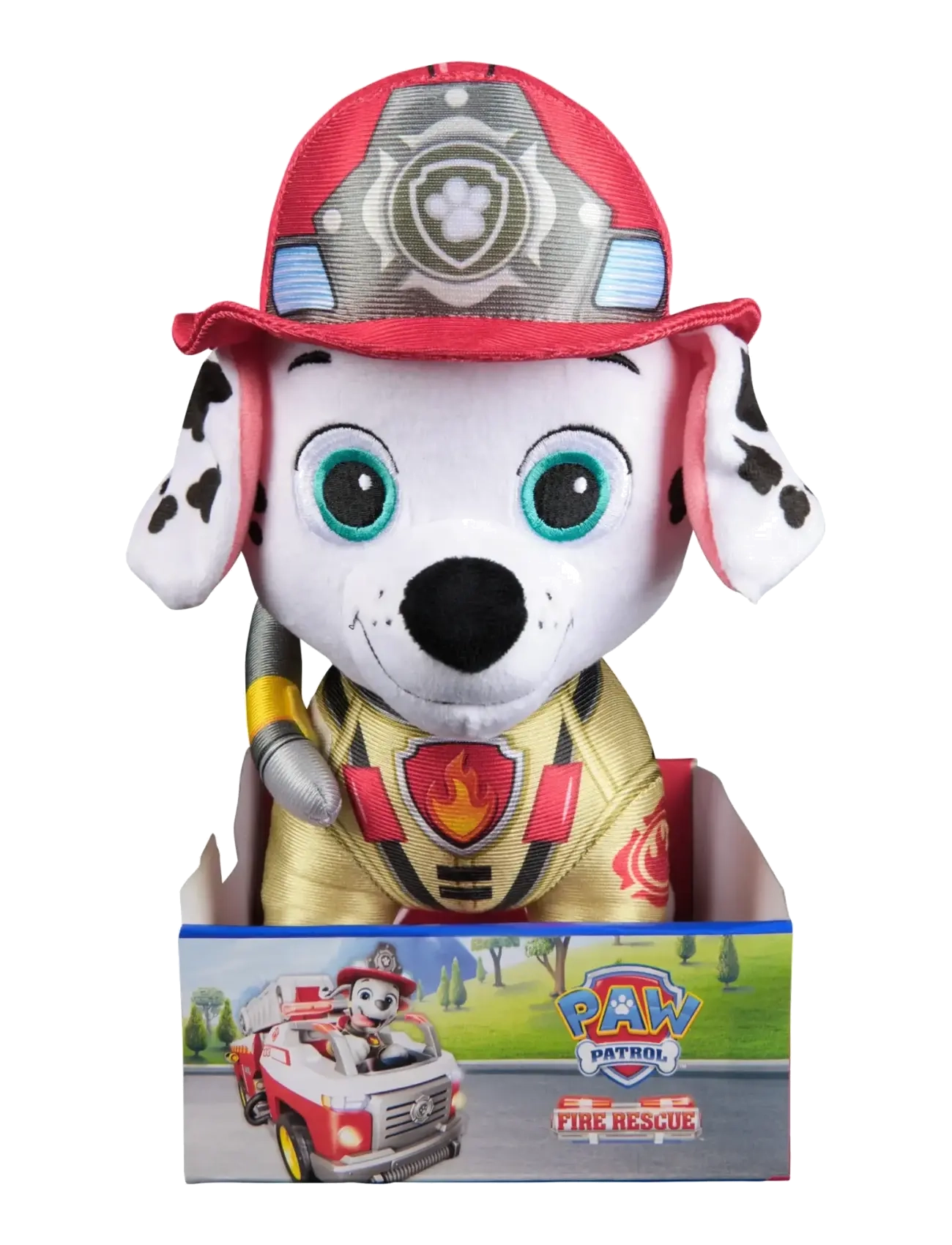 Paw Patrol Paw Patrol Fire Rescue Deluxe Plush 30 cm-Marshall, One Size, White, Soft Legetøj > Stuffed Animals, Børn