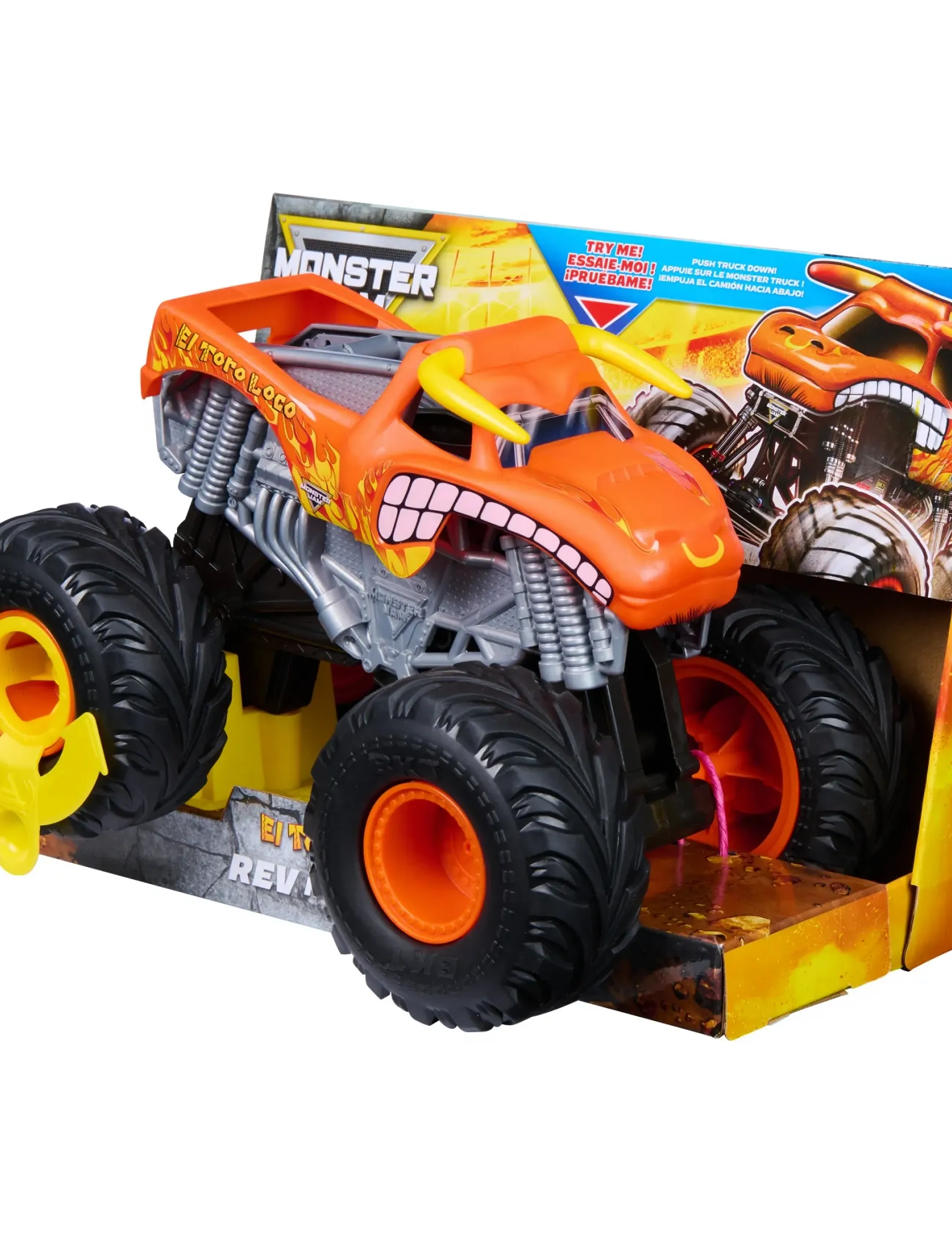 MAKI Monster Jam 1:18 Rev N' Roar El Toro Loco, One Size, Orange, Legetøjskøretøjer > Lastbiler, Børn