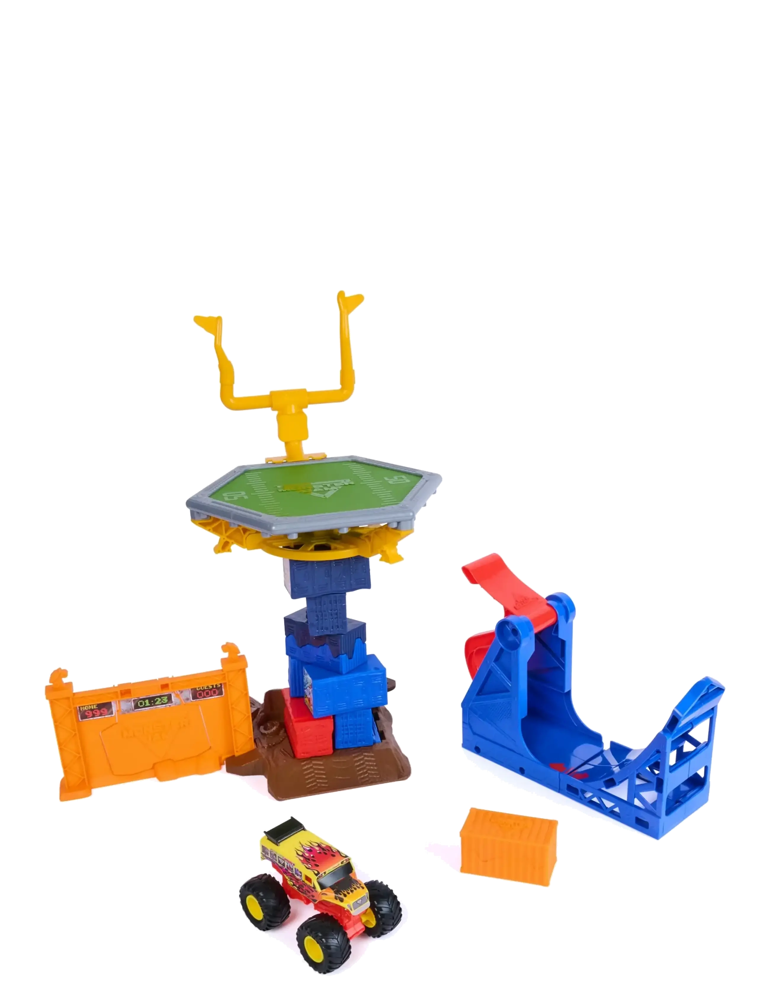 MAKI Monster Jam Smash & Bash Crash Course Playset, Play Sæt, Multi/mønstret, Str: ONE SIZE