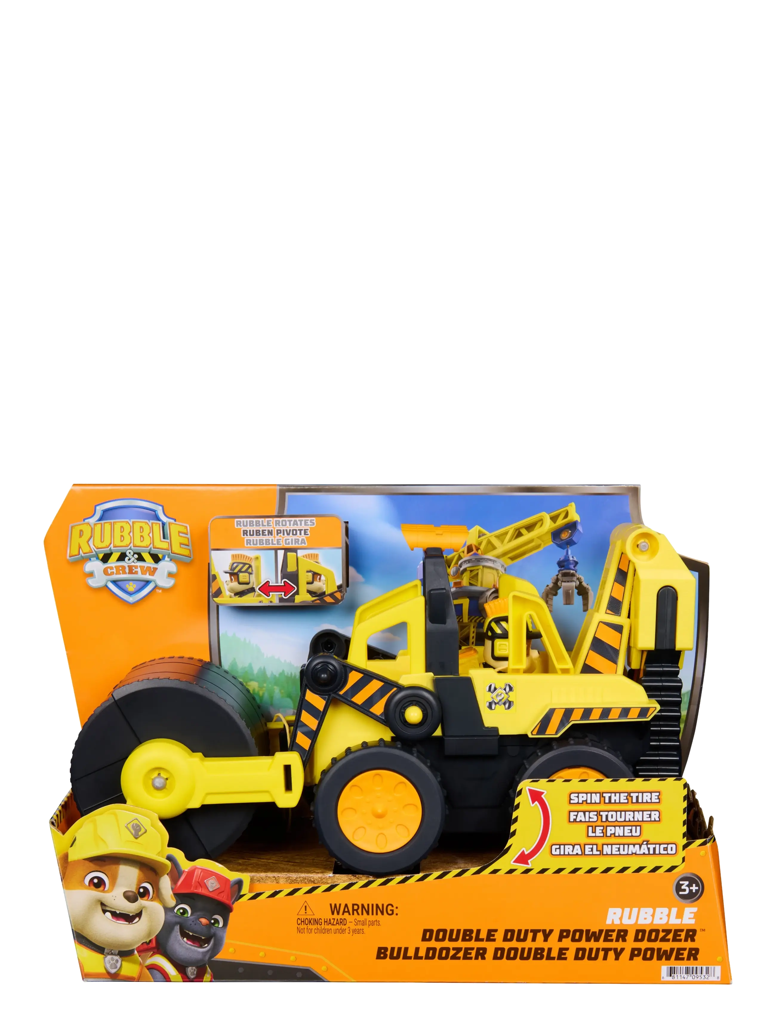 Paw Patrol Rubble & Crew Double Duty Power Dozer - Legetøj 3-5 år - MULTI / yellow