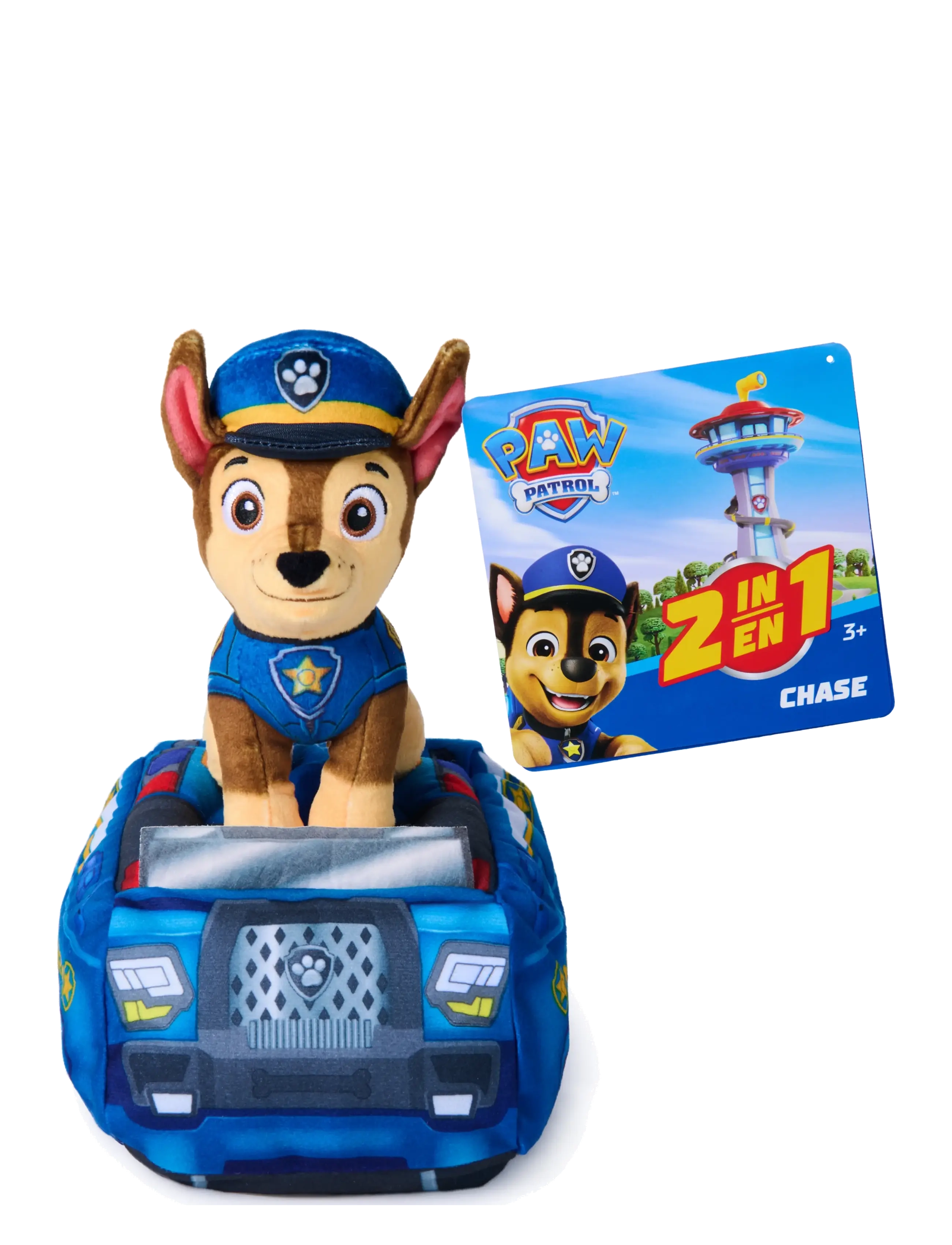 Paw Patrol Paw Patrol 2-In-1 Vehicle Plush W/Chase 15 cm, One Size, Blue, Soft Legetøj > Stuffed Legetøj, Børn
