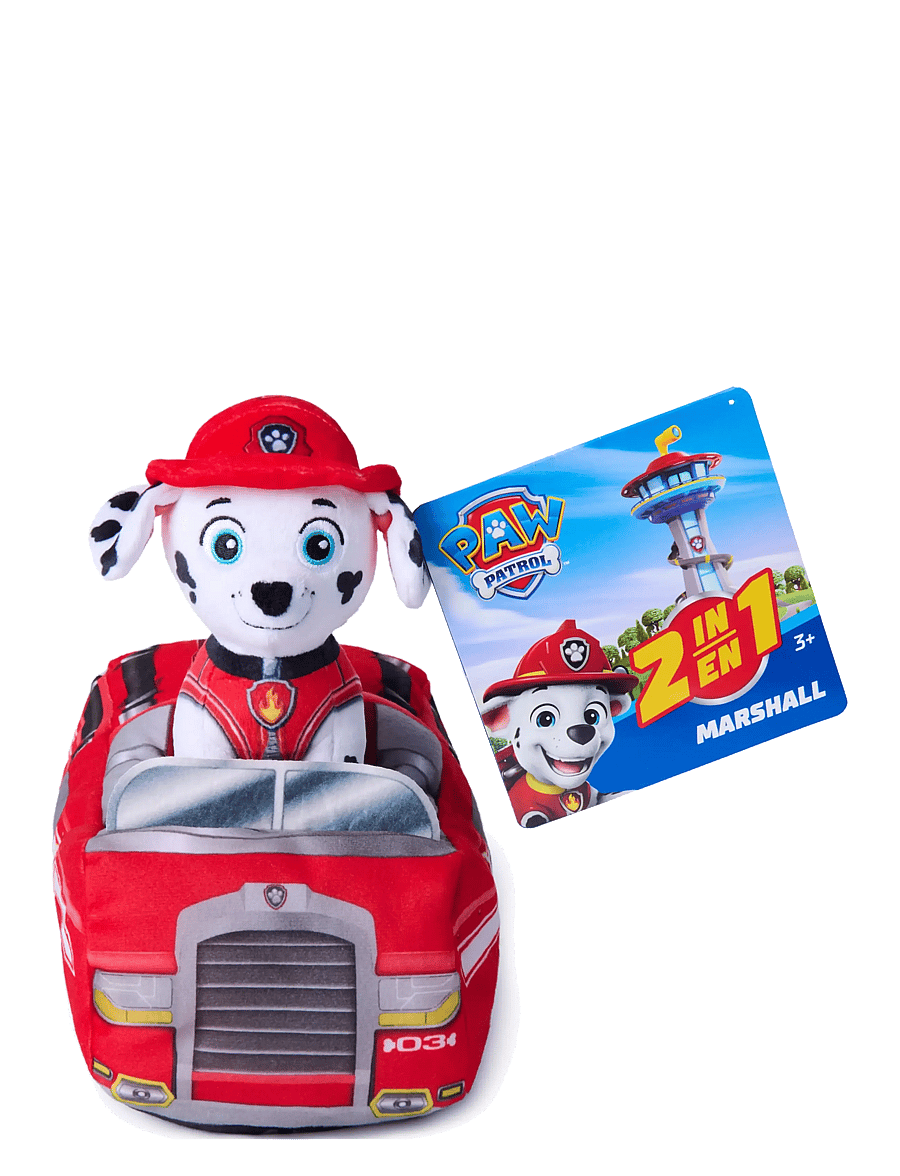 Paw Patrol - Paw Patrol 2-in-1 Vehicle Plush w/Marshall 15 cm - bamser - multi - 0