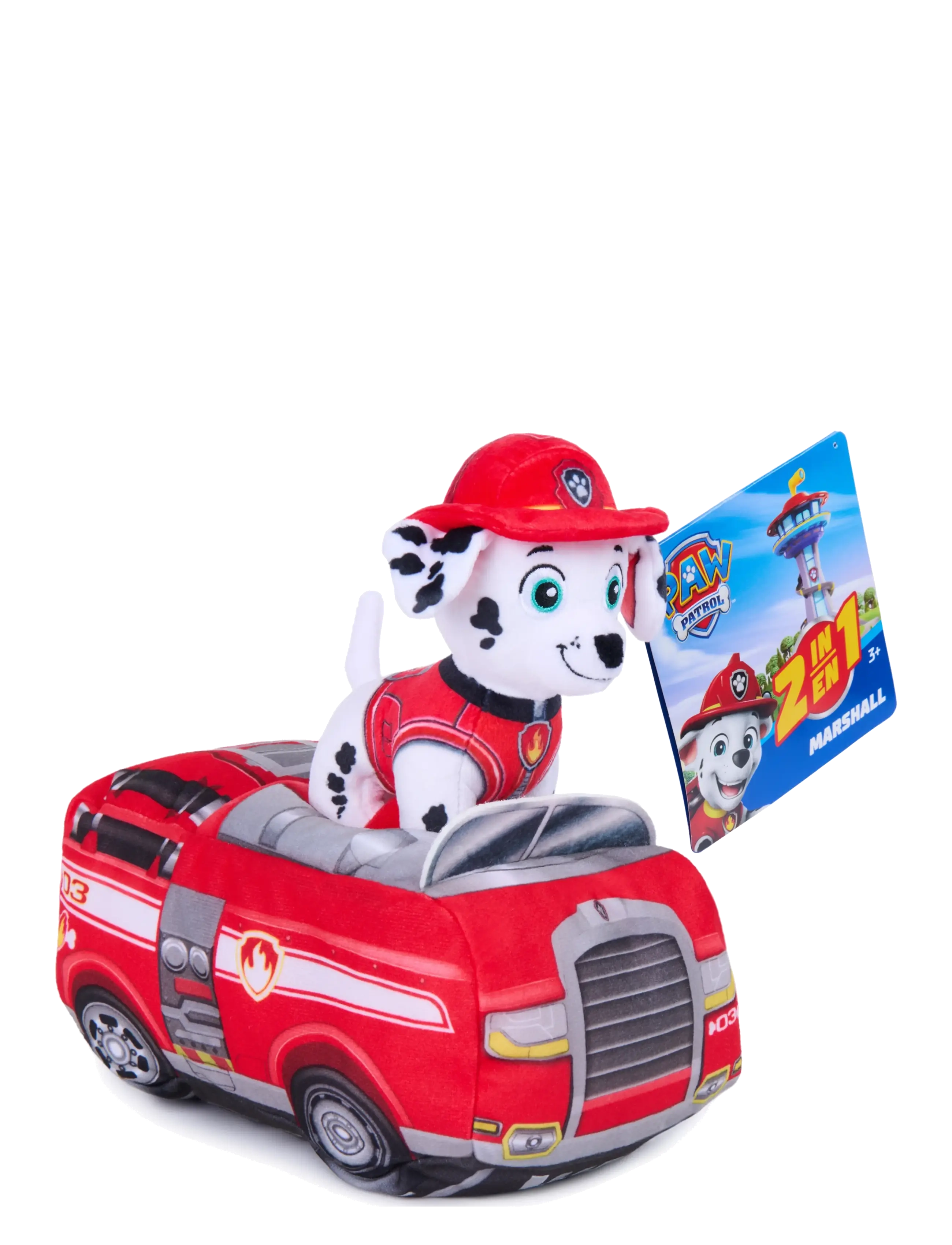 Paw Patrol - Paw Patrol 2-in-1 Vehicle Plush w/Marshall 15 cm - bamser - multi - 2