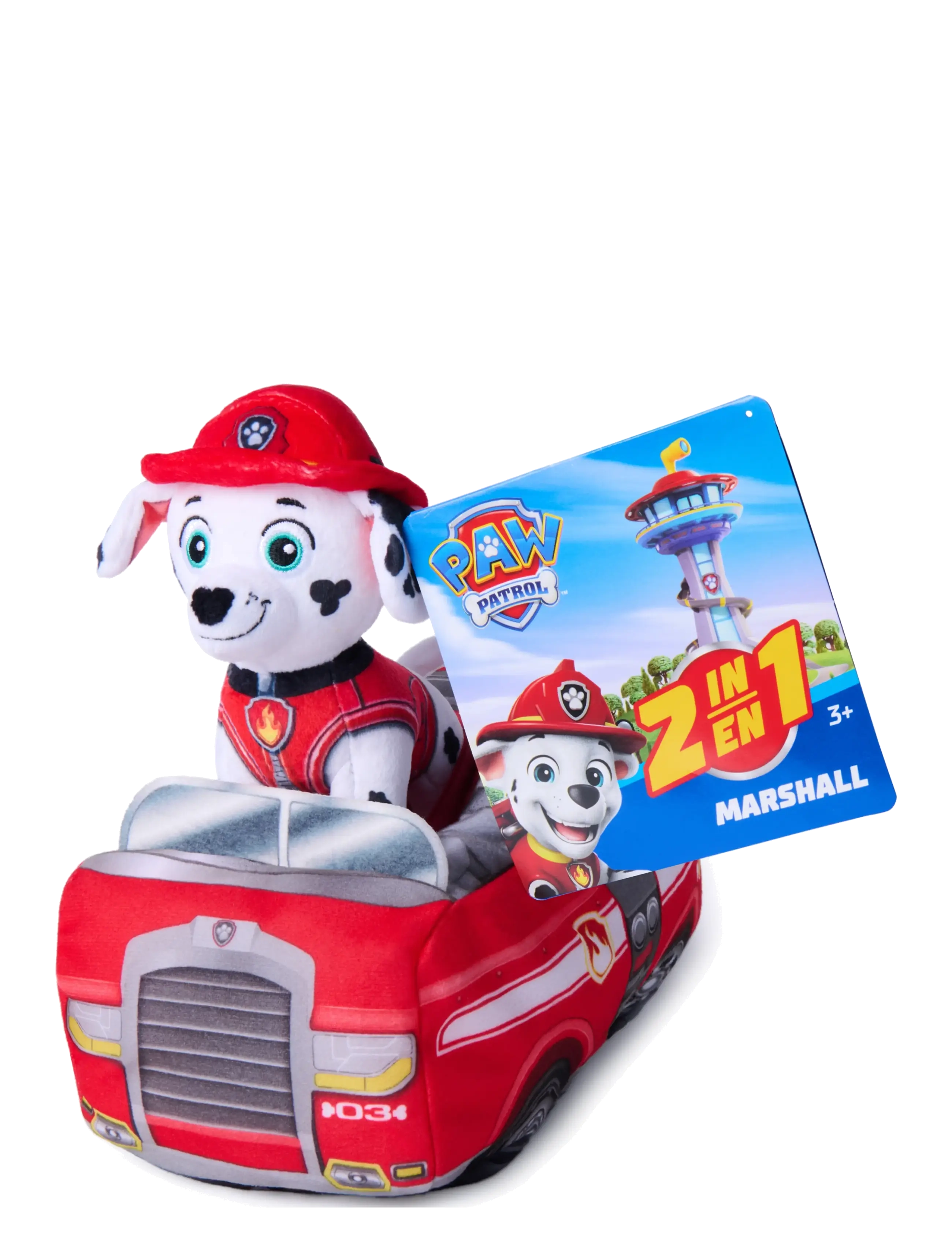 Paw Patrol - Paw Patrol 2-in-1 Vehicle Plush w/Marshall 15 cm - bamser - multi - 3