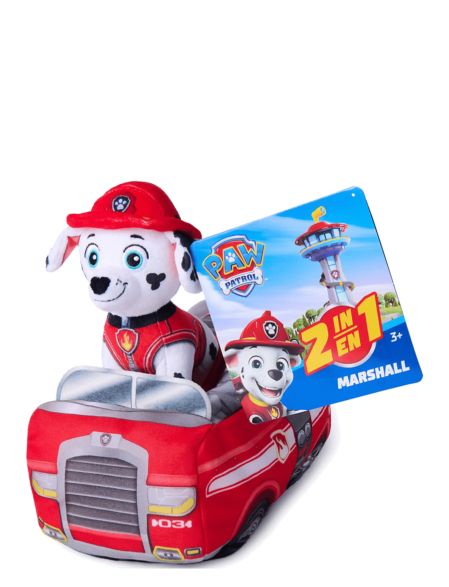 Paw Patrol - Paw Patrol 2-in-1 Vehicle Plush w/Marshall 15 cm - bamser - multi - 3