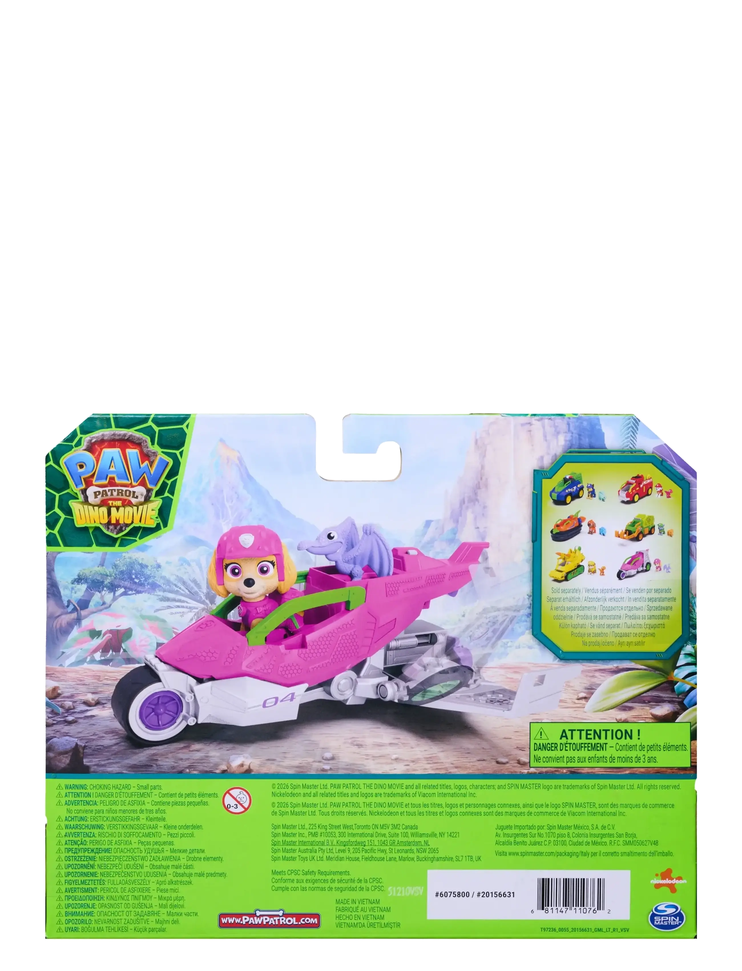 Paw Patrol - Paw Patrol Movie 3 Dino Theme Vehicle Skye - flygplan - multi - 3