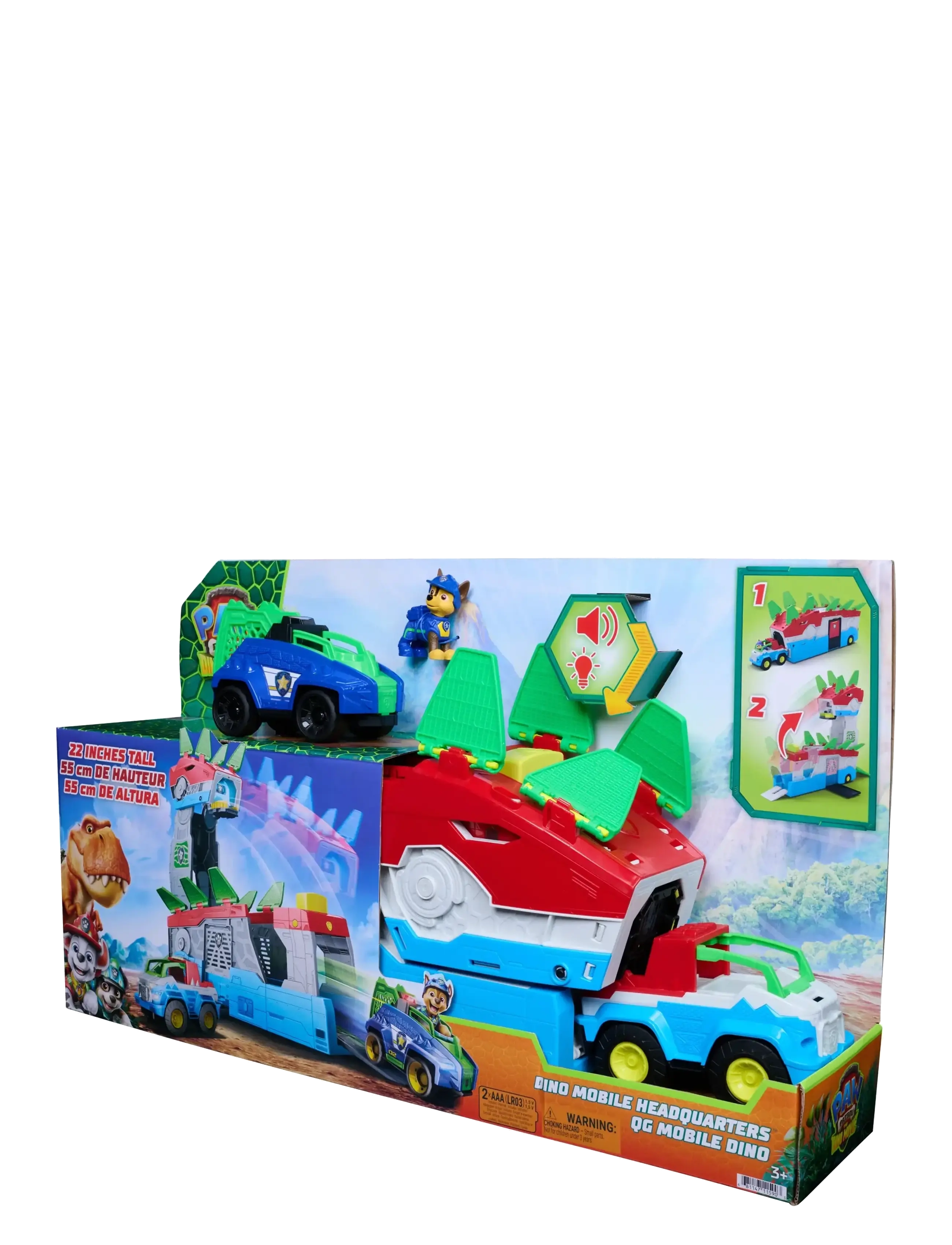 Paw Patrol - Paw Patrol: Dinosaurie-filmen 2-i-1 Dino mobilt högkvarter - lekset - multi - 4