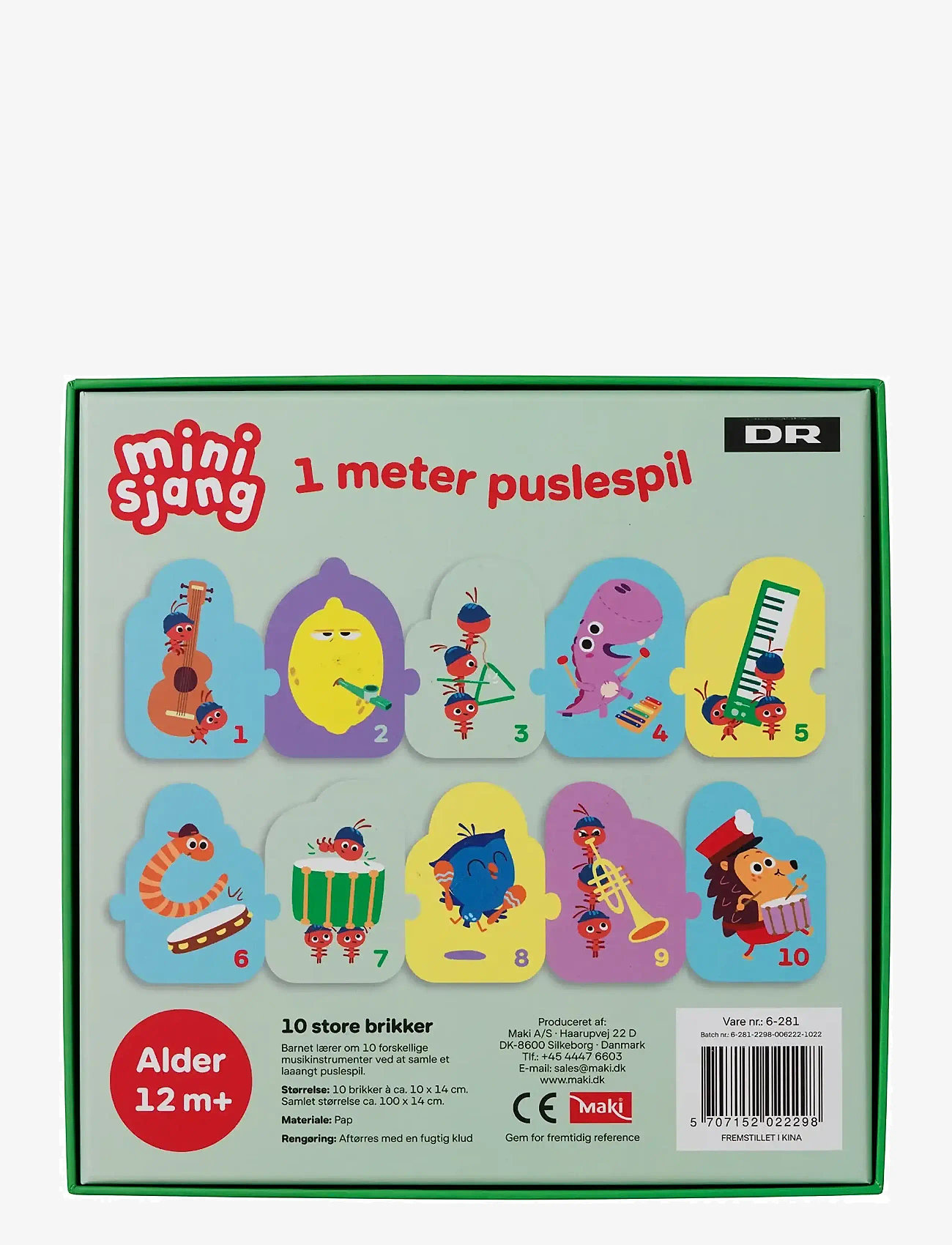 MAKI - DR Børste 1 meter Puslespil, 10 brikker - classic puzzles - multi - 3