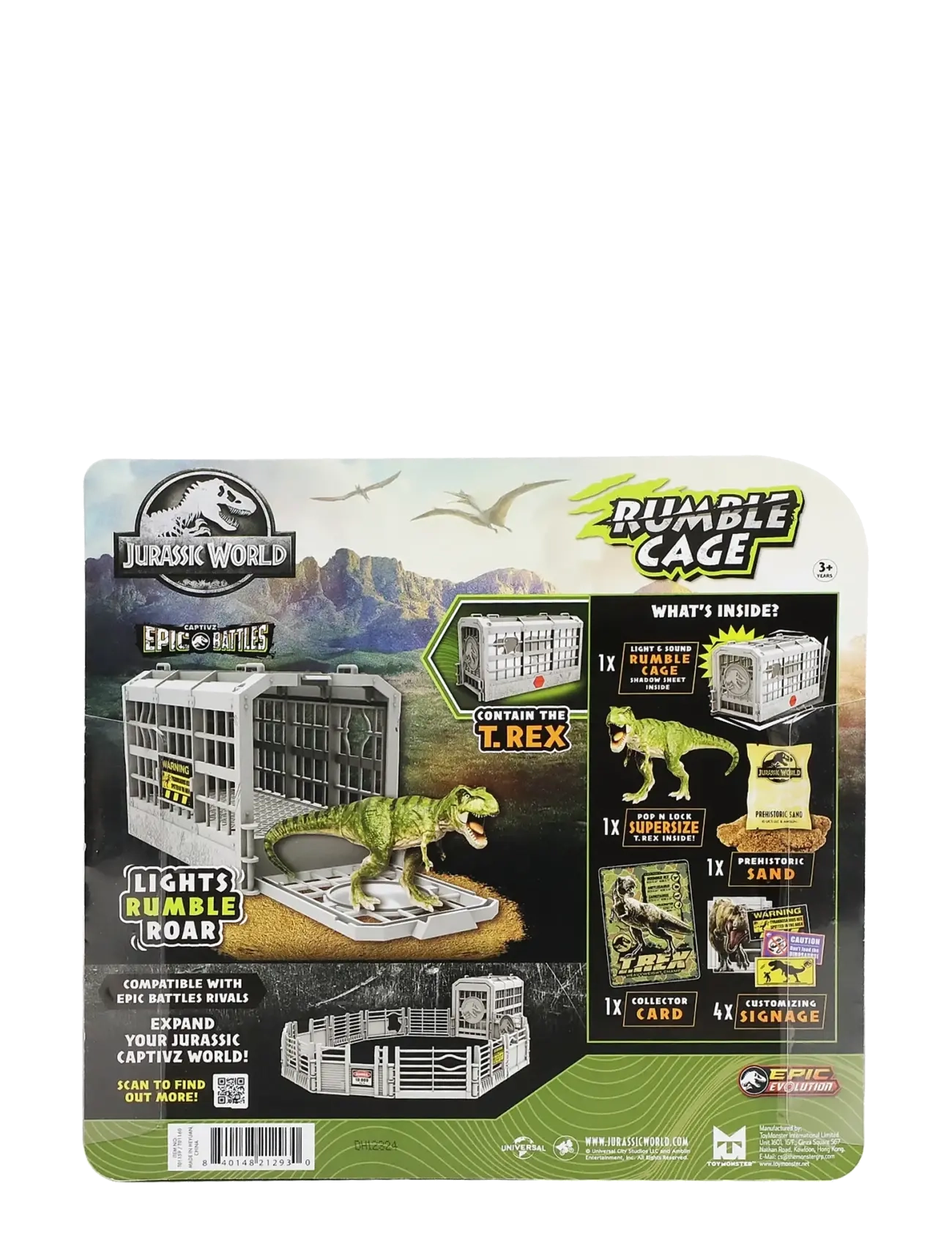 Jurassic World Jurassic Rebirth Battles Rumble Cage, One Size, Green, Legesæt & Actionfigurer > Dyr, Børn