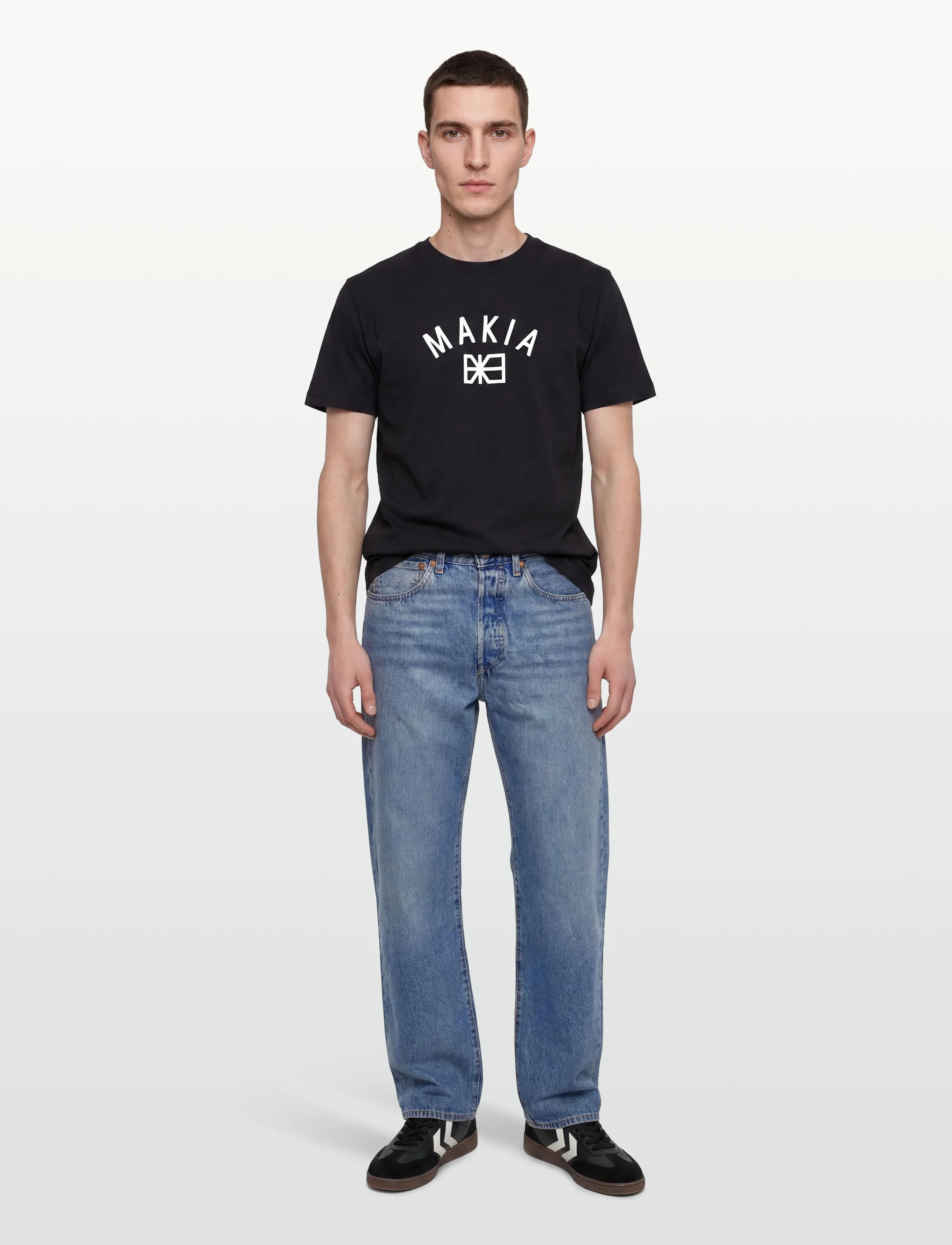 Makia Port T-Shirt, S, T-shirts, Schwarz - Short-sleeved, Männerswear