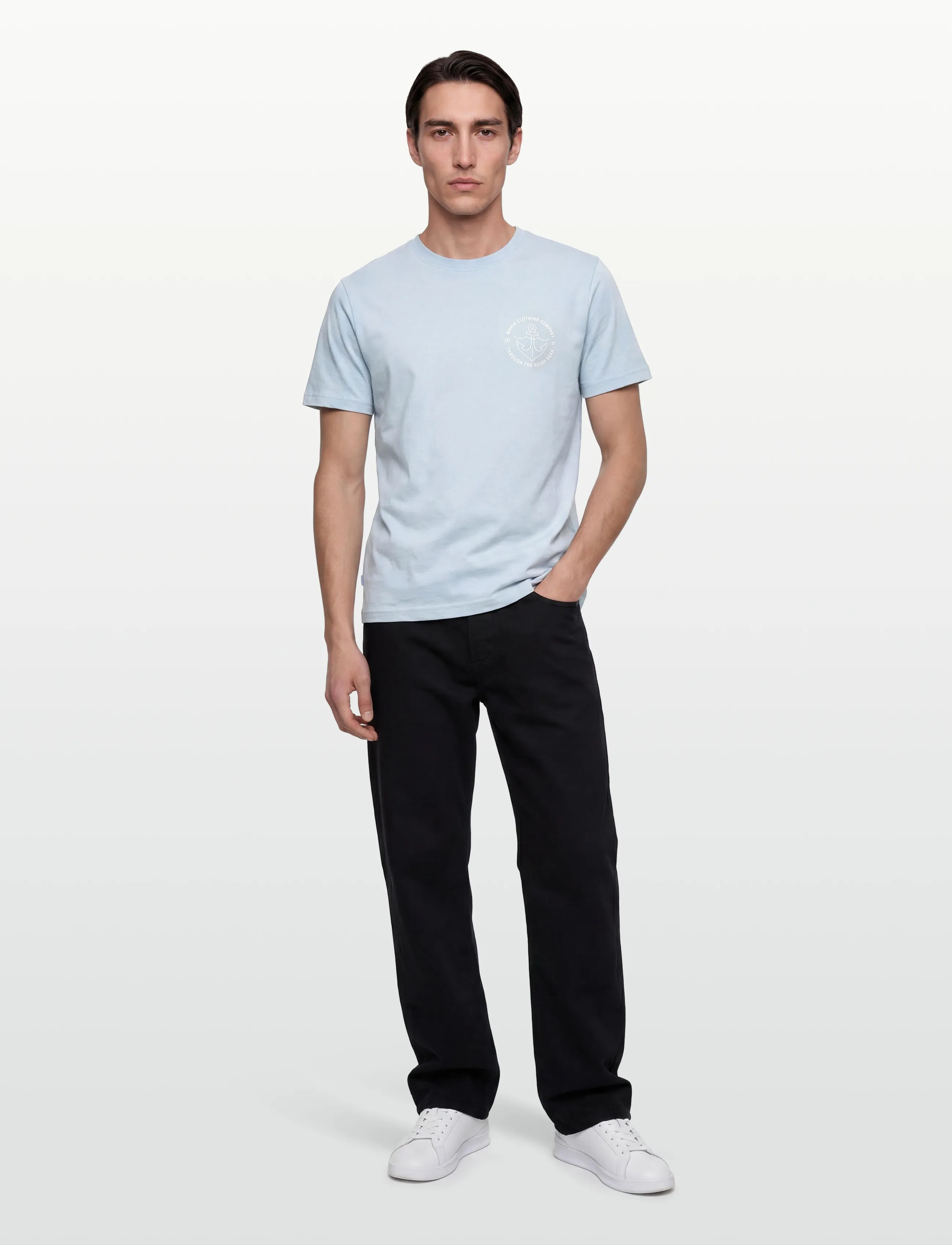 Makia Barbless T-Shirt, S, Blue, T-Shirts > Kortærmede, Herre