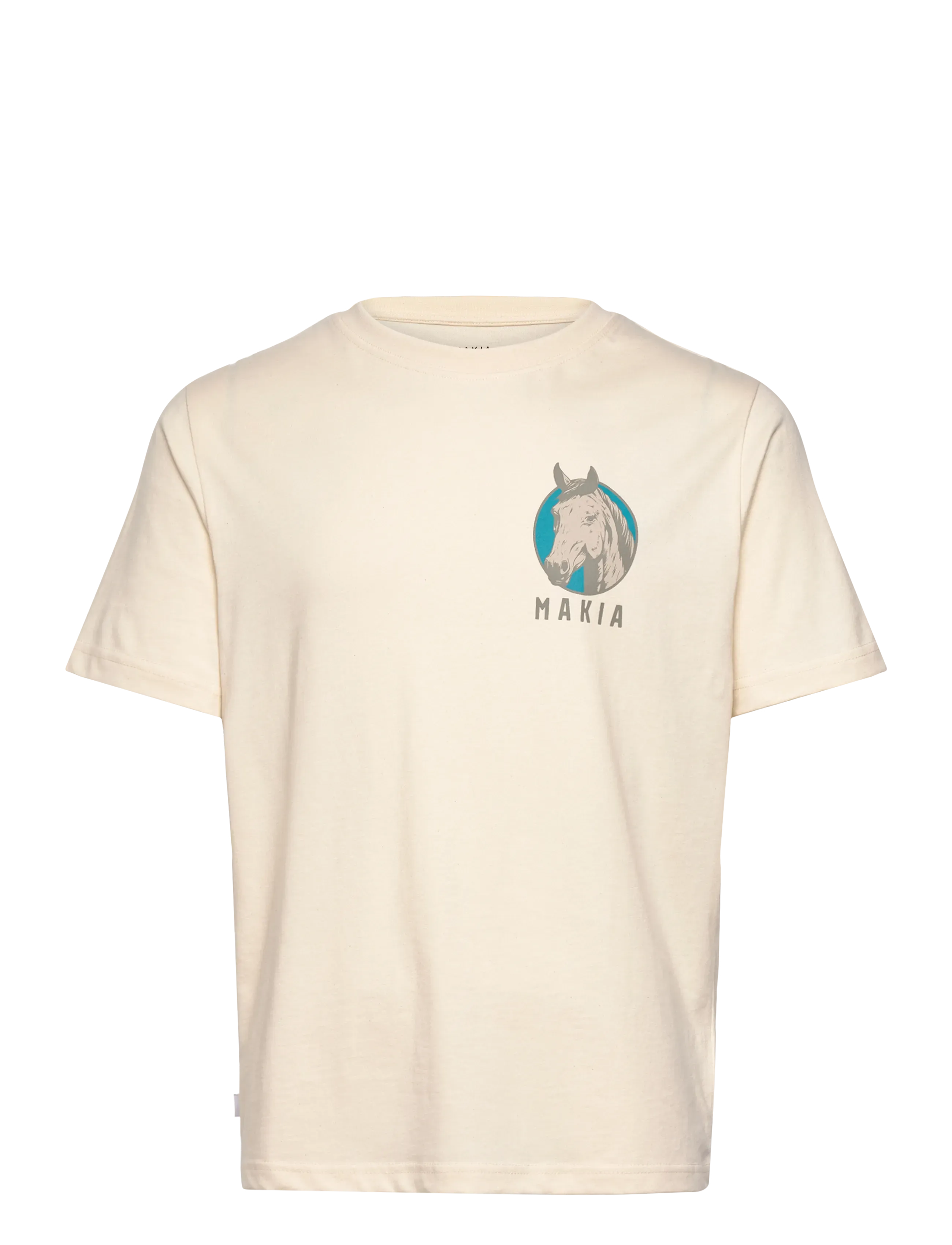 Makia Finskt T-Shirt, S, Cream, T-Shirts > Kortærmede, Herre