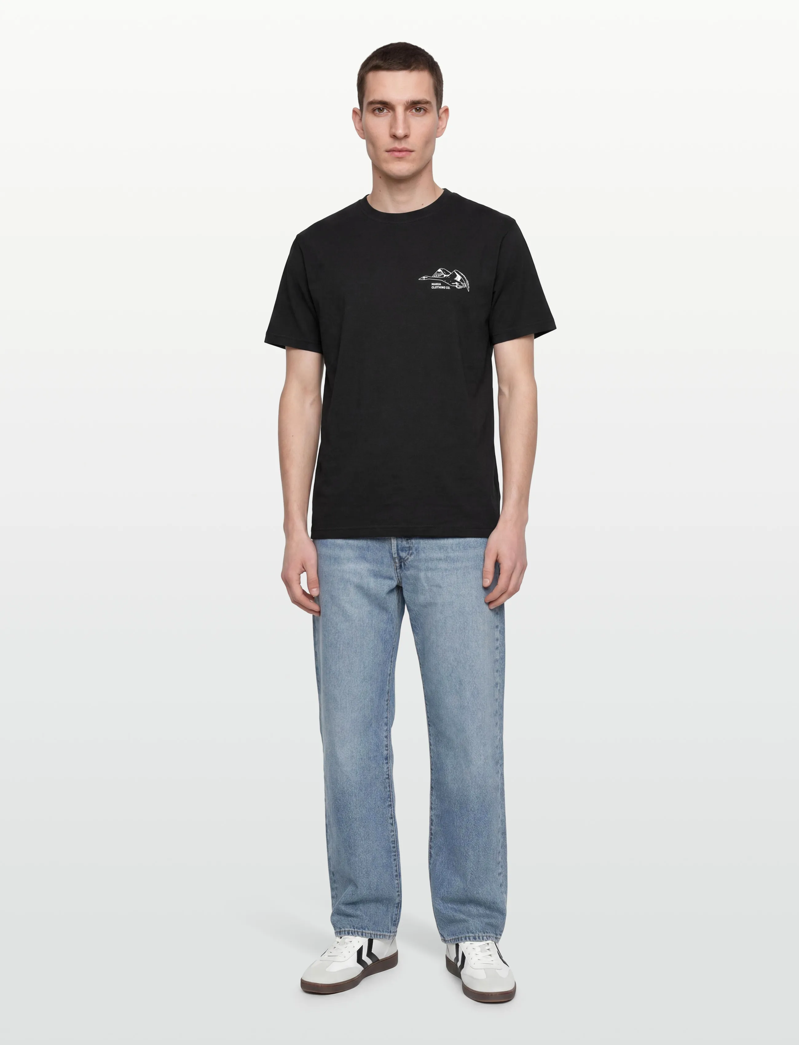 Makia Swans T-shirt - Winter deals - BLACK / black