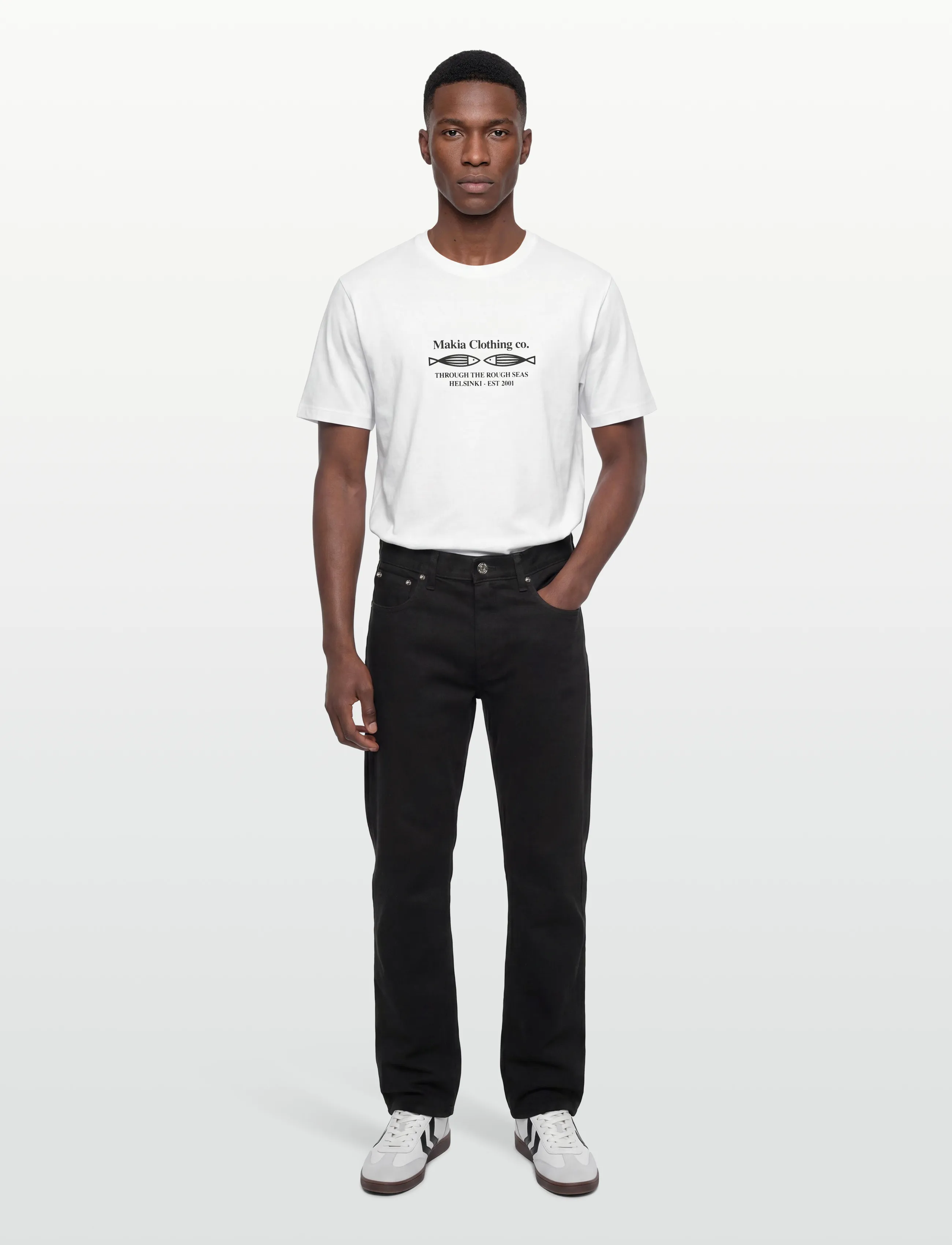 Makia Fiskari T-Shirt, XL, White, T-Shirts > Kortærmede, Herre