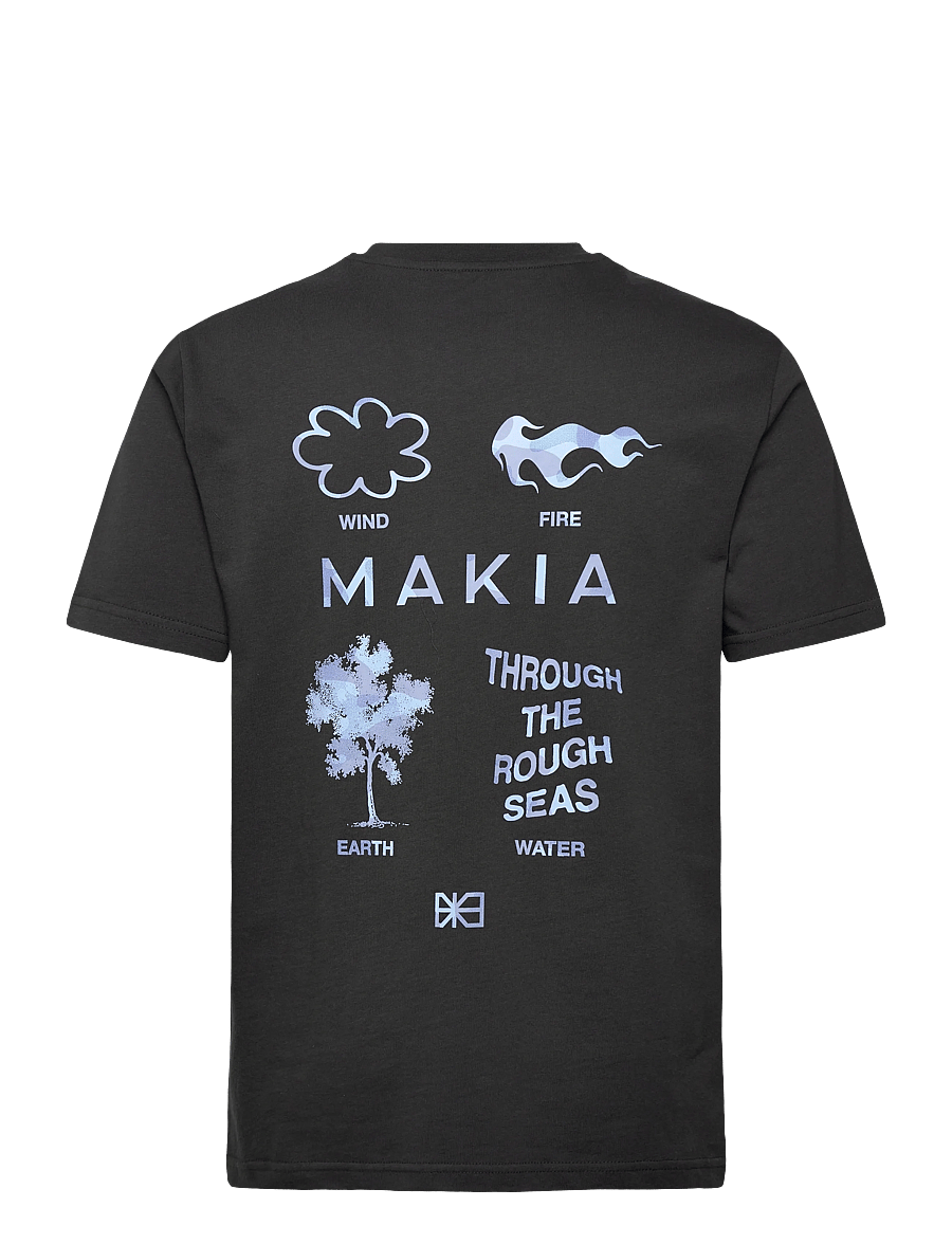 Makia - Elements T-shirt - lühikeste varrukatega t-särgid - carbon black - 2