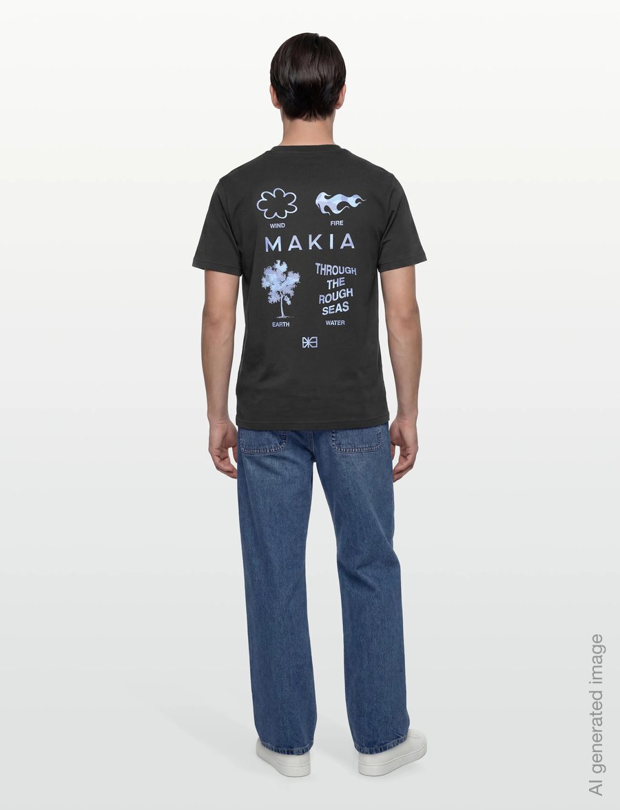 Makia - Elements T-shirt - lühikeste varrukatega t-särgid - carbon black - 4