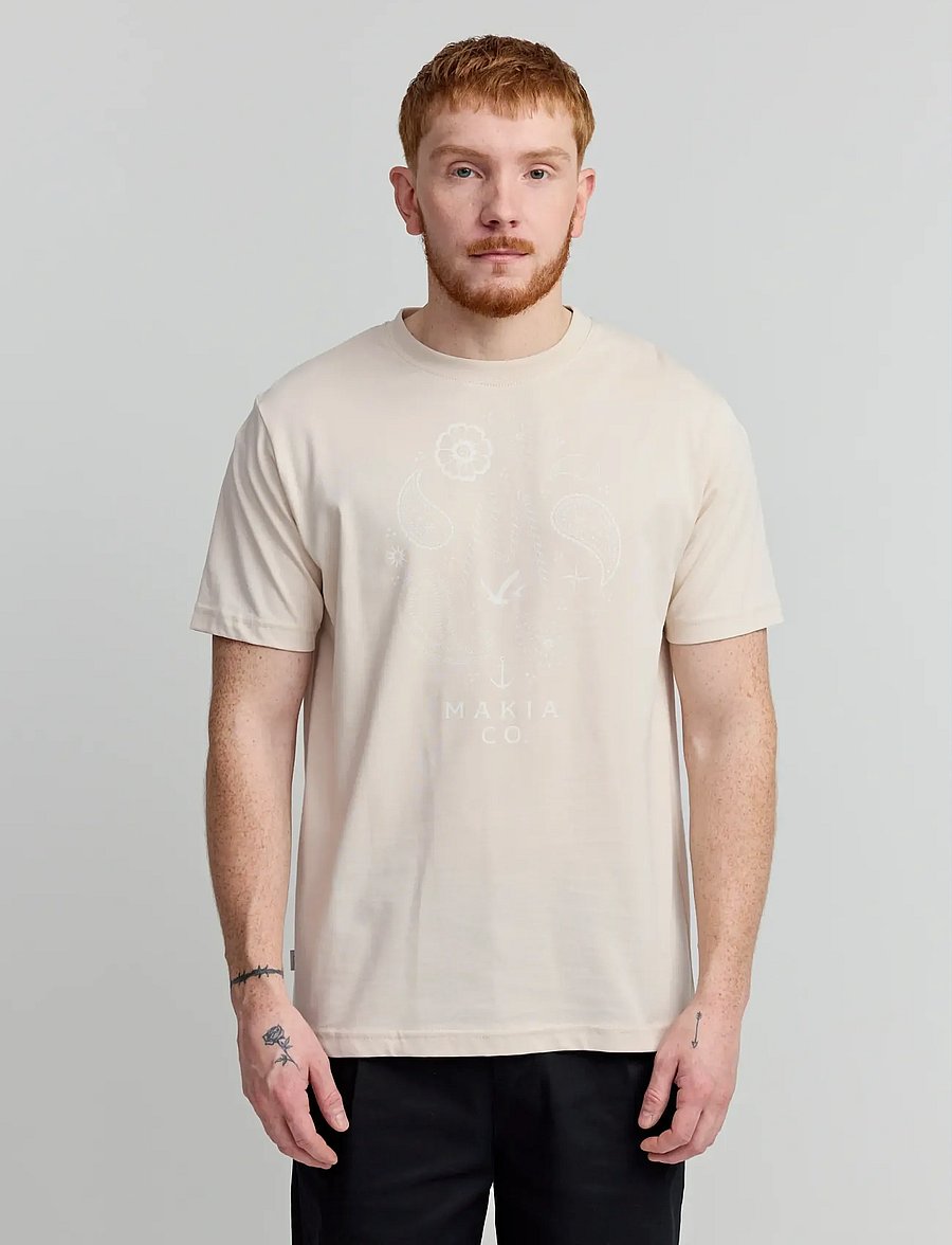 Makia - Beam T-shirt - kurzärmelige t-shirts - off white - 0