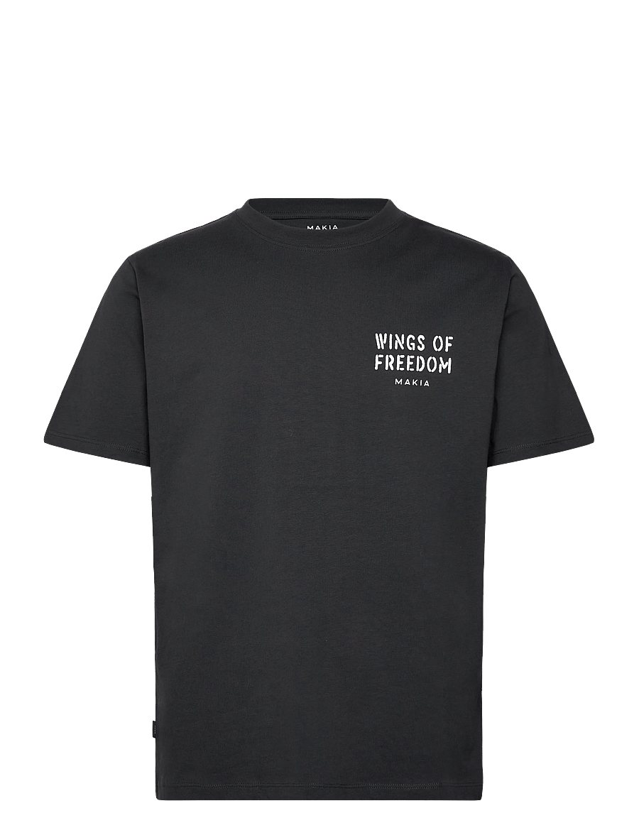 Makia - Wings t-shirt - kortärmade t-shirts - carbon black - 1