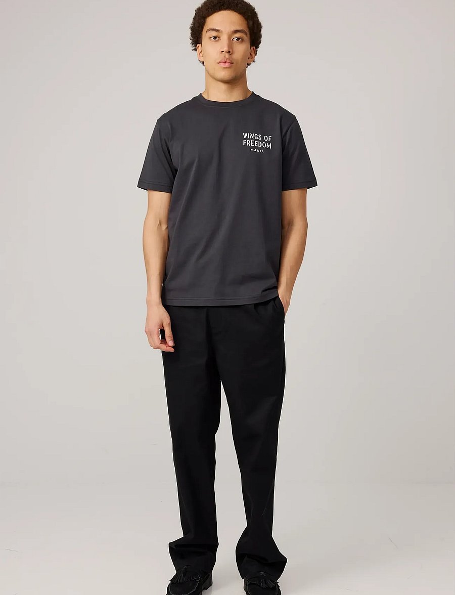 Makia - Wings t-shirt - kortärmade t-shirts - carbon black - 0