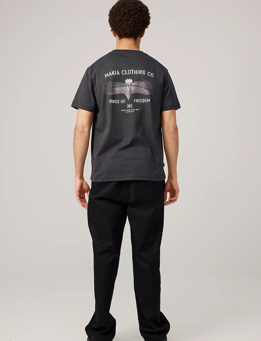 Makia - Wings t-shirt - kortärmade t-shirts - carbon black - 3