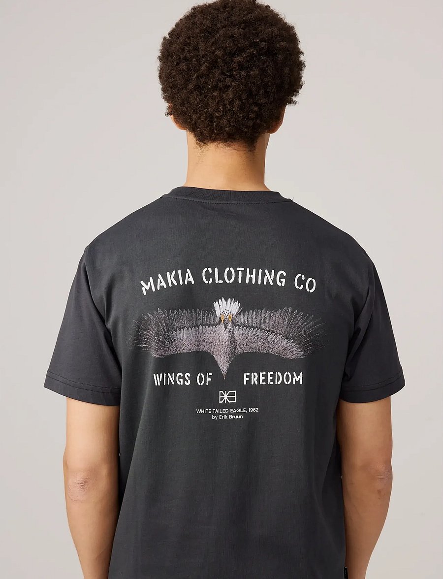 Makia - Wings t-shirt - kortärmade t-shirts - carbon black - 4
