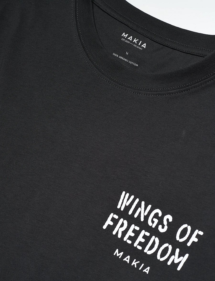 Makia - Wings t-shirt - kortärmade t-shirts - carbon black - 5