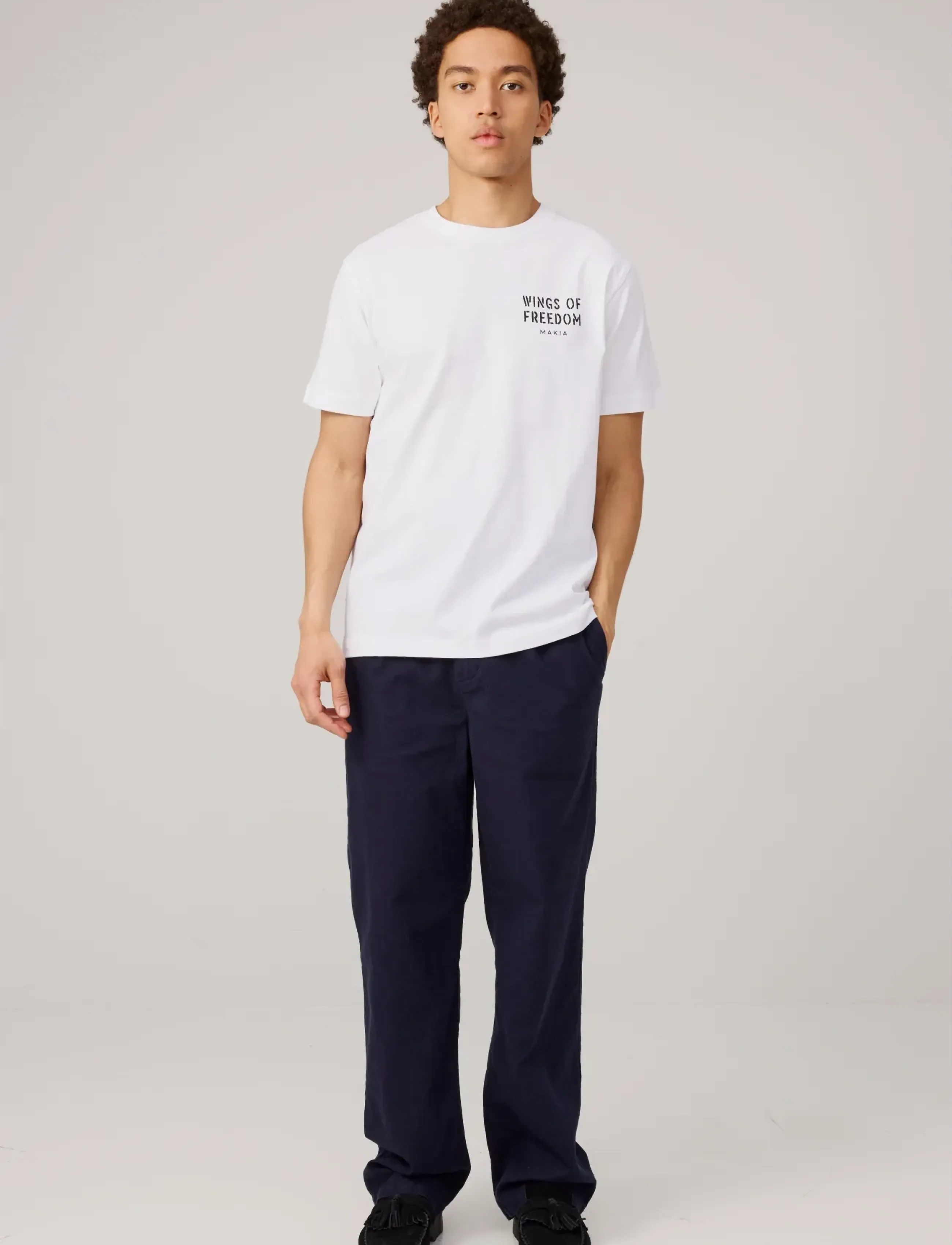 Makia Wings T-Shirt, M, White, T-Shirts > Kortærmede, Herre